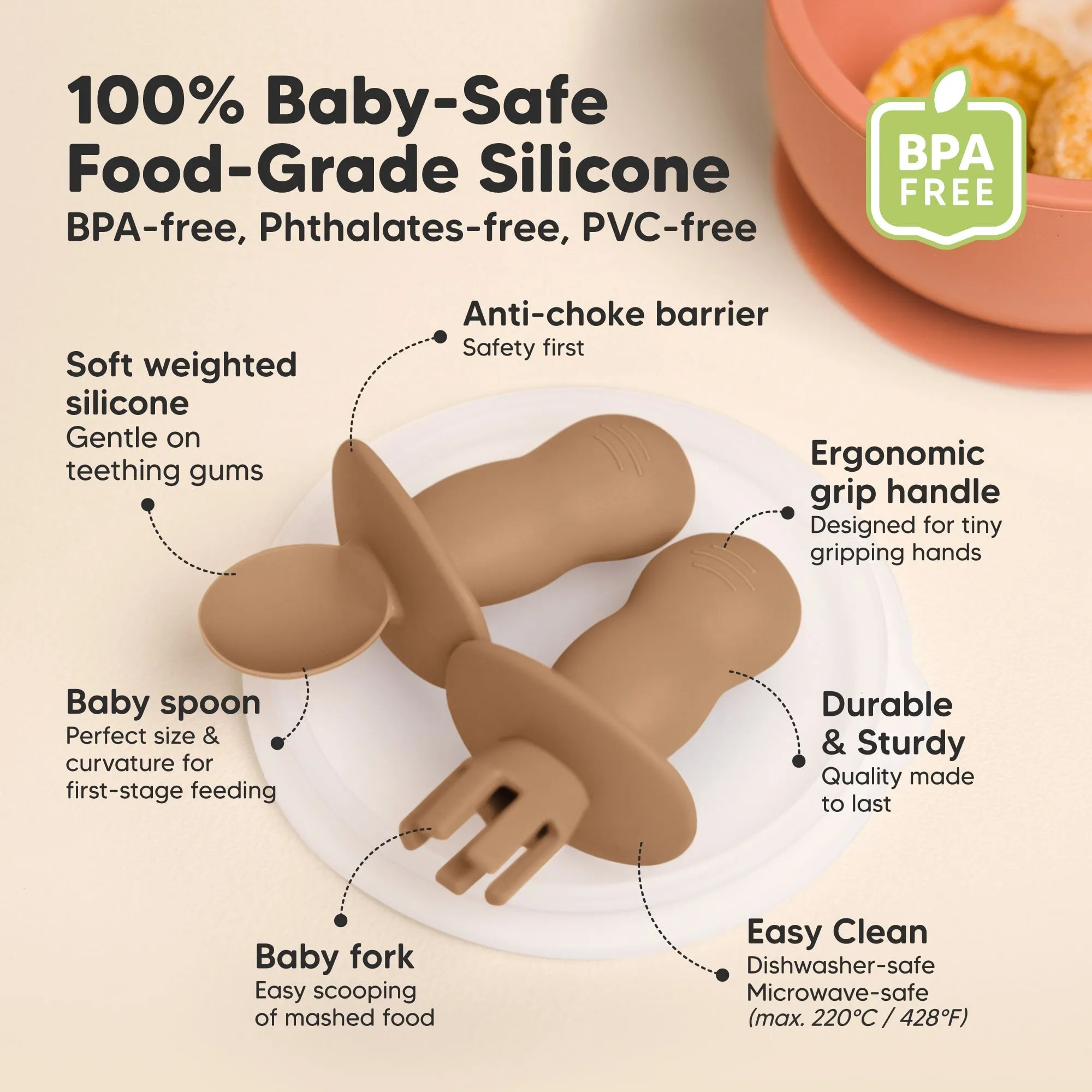 2-Sets Lil’ Prep Baby Fork & Spoon (Desert)