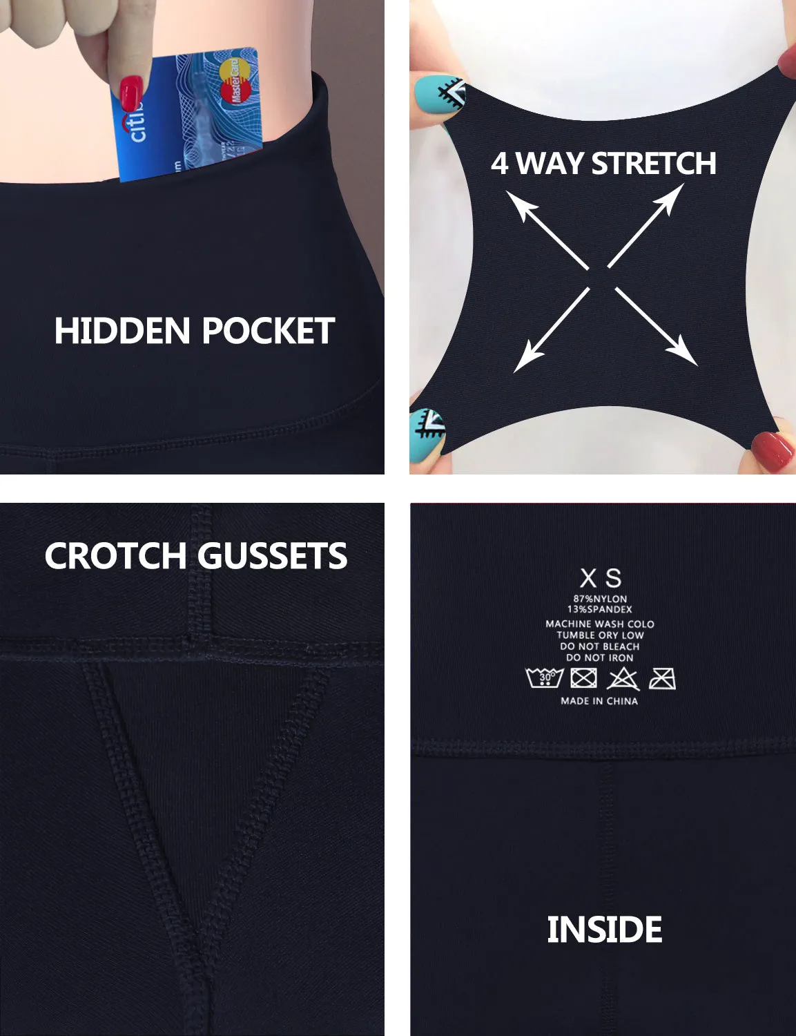 29" 31" 33" 35" 37"  Back Pockets Bootcut Leggings darknavy ins_Golf
