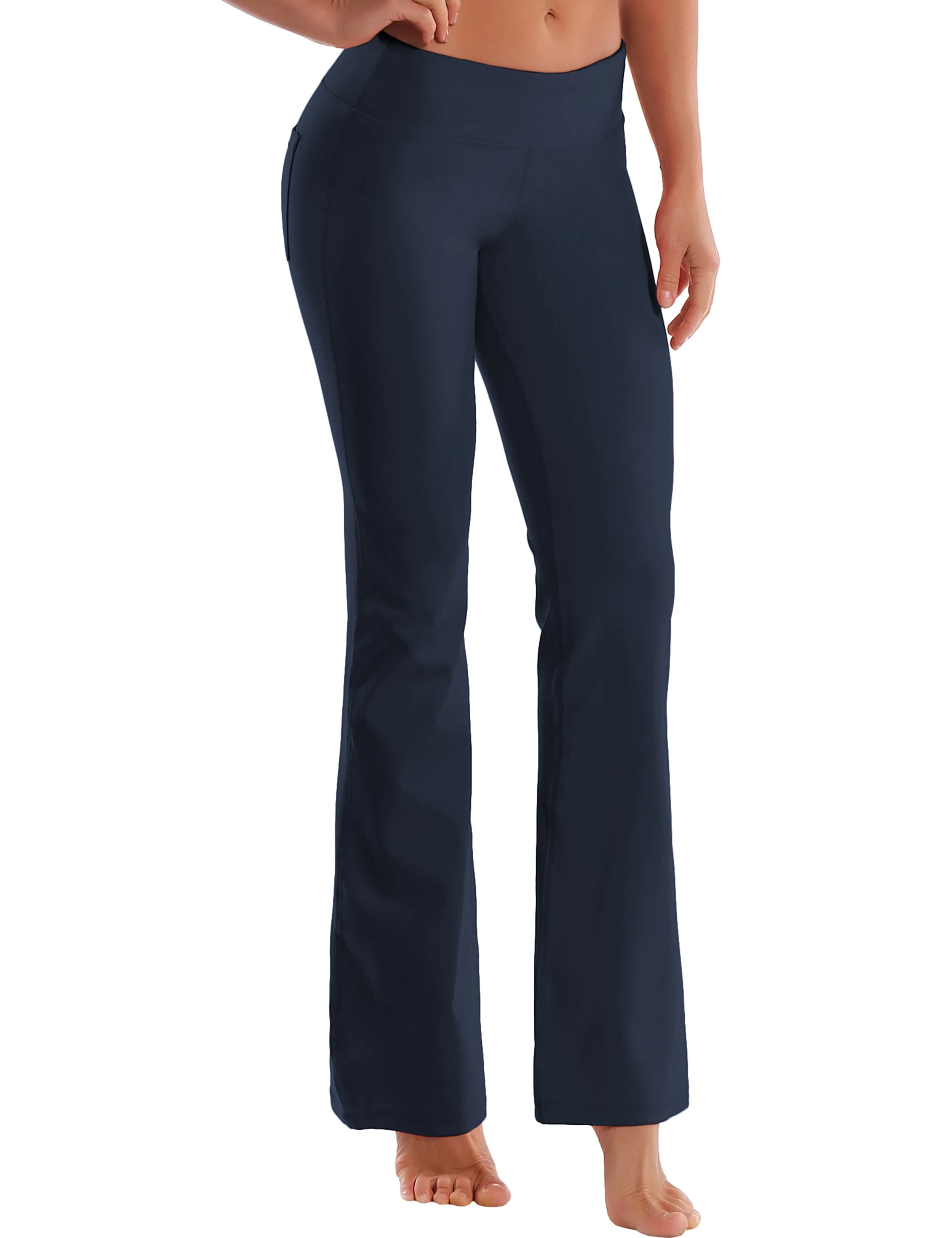 29" 31" 33" 35" 37"  Back Pockets Bootcut Leggings darknavy ins_Golf