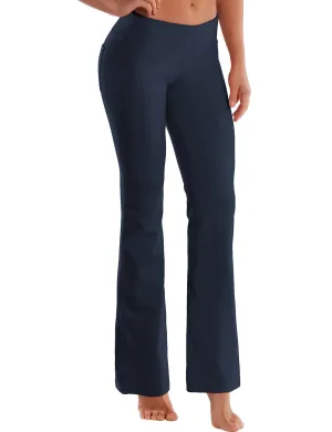 29" 31" 33" 35" 37"  Back Pockets Bootcut Leggings darknavy_yogastudio