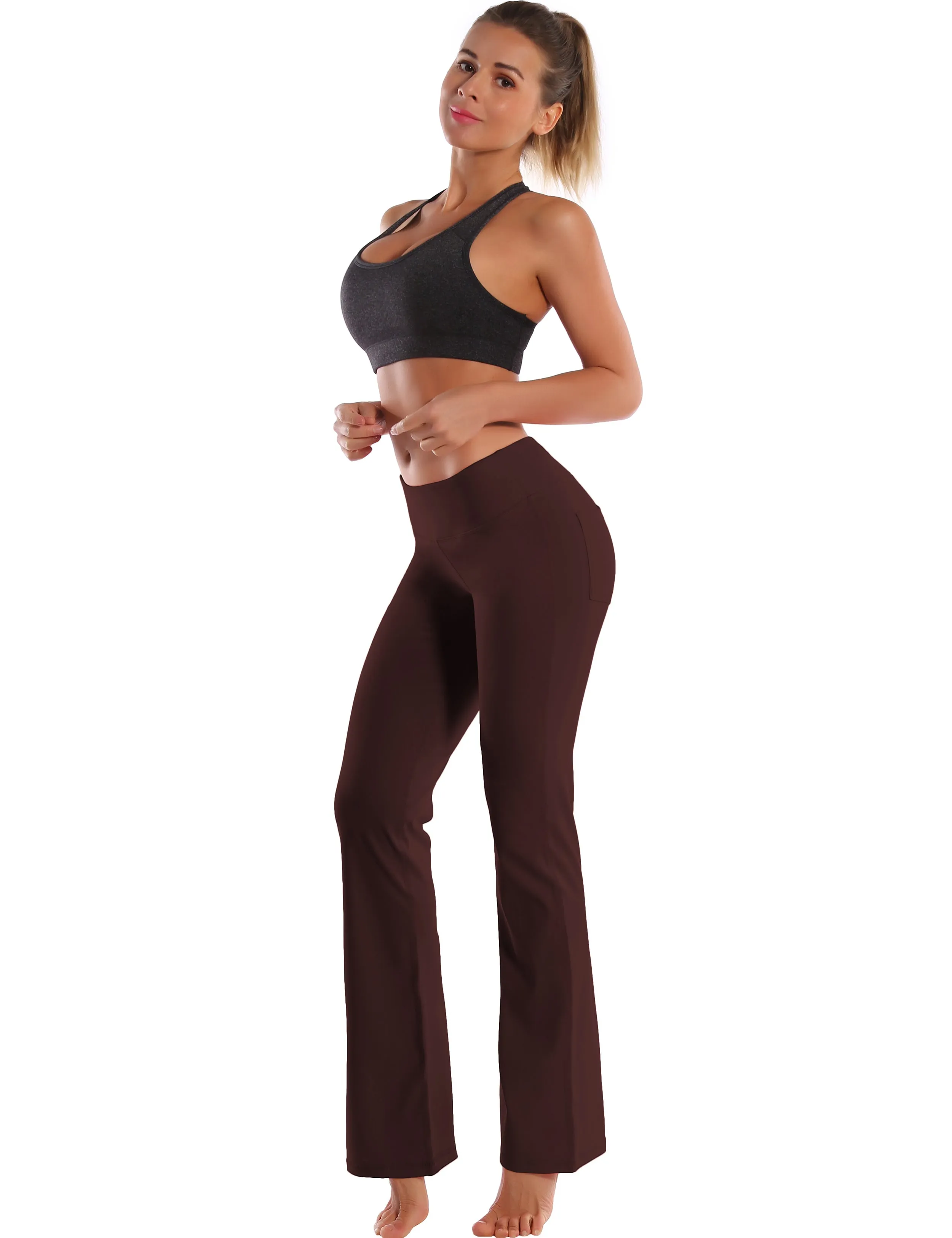 29" 31" 33" 35" 37"  Back Pockets Bootcut Leggings mahoganymaroon_Tall Size