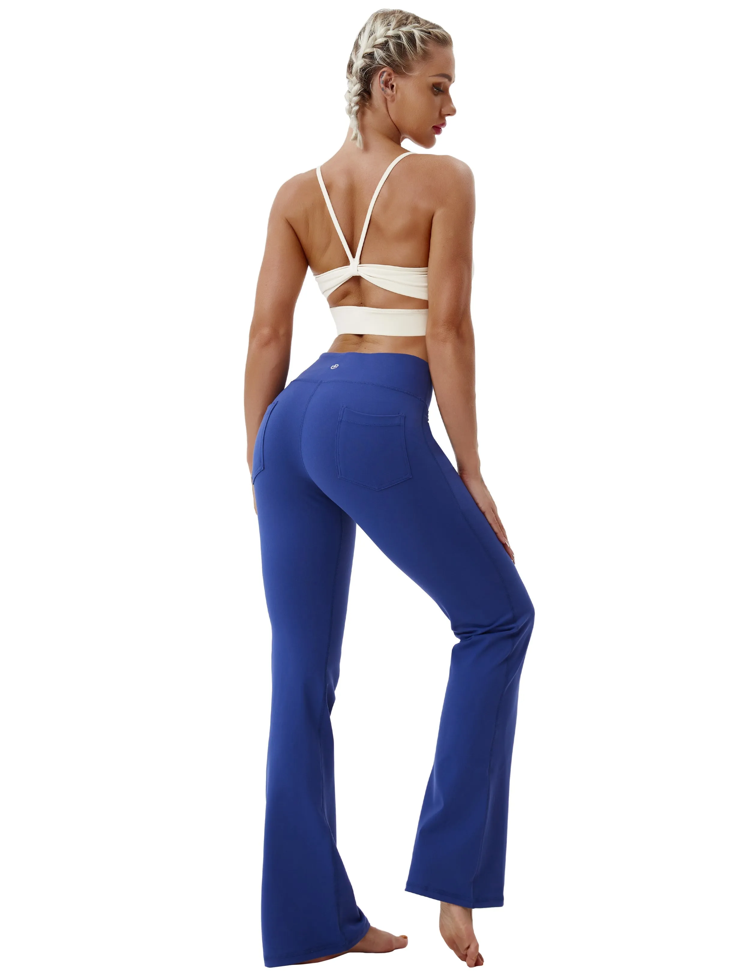 29" 31" 33" 35" 37"  Back Pockets Bootcut Leggings navy_Gym