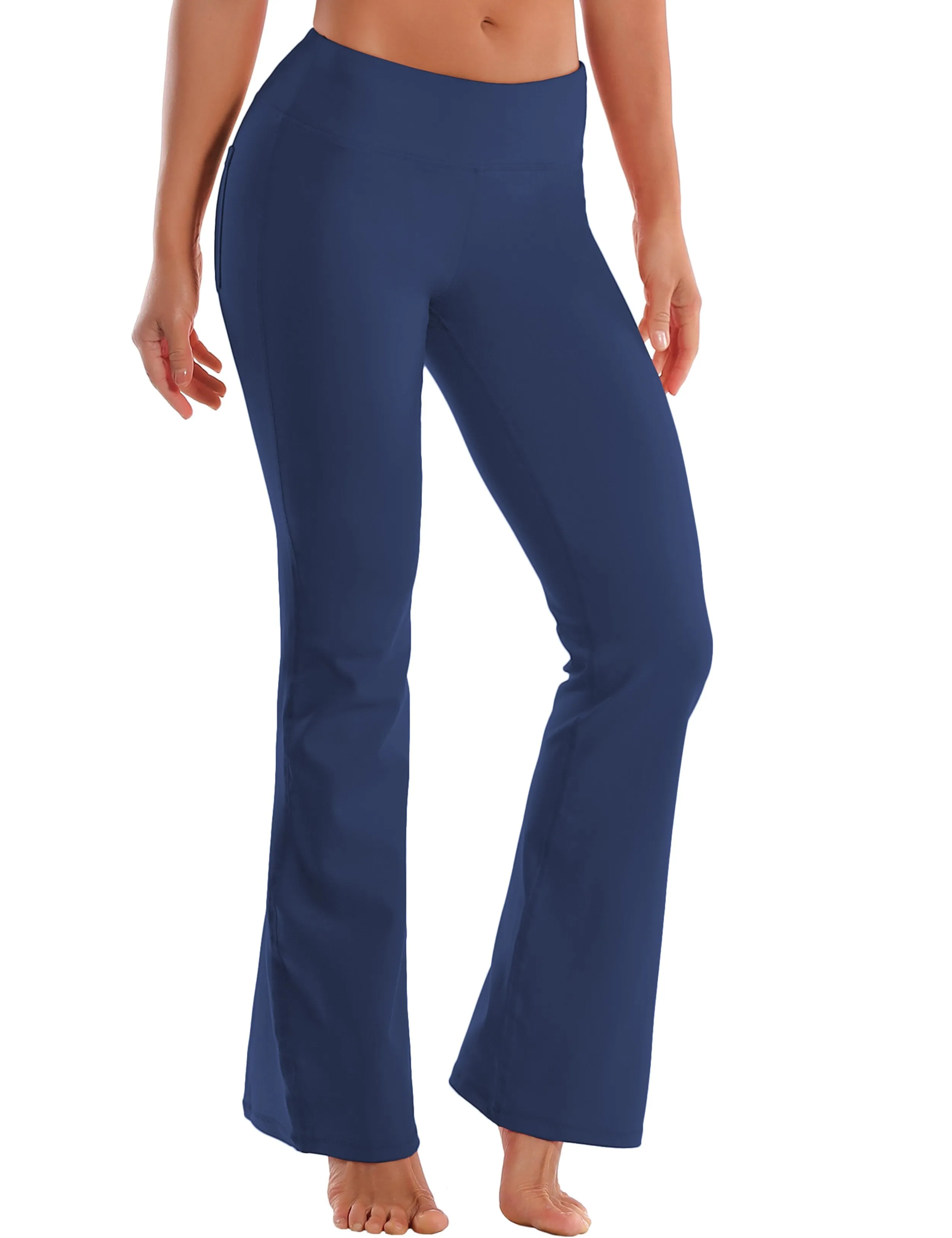 29" 31" 33" 35" 37"  Back Pockets Bootcut Leggings purplishblue ins_yogastudio