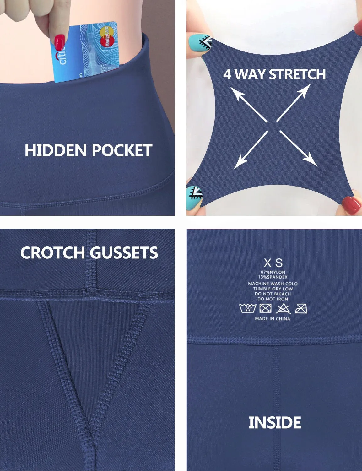 29" 31" 33" 35" 37"  Back Pockets Bootcut Leggings purplishblue ins_yogastudio