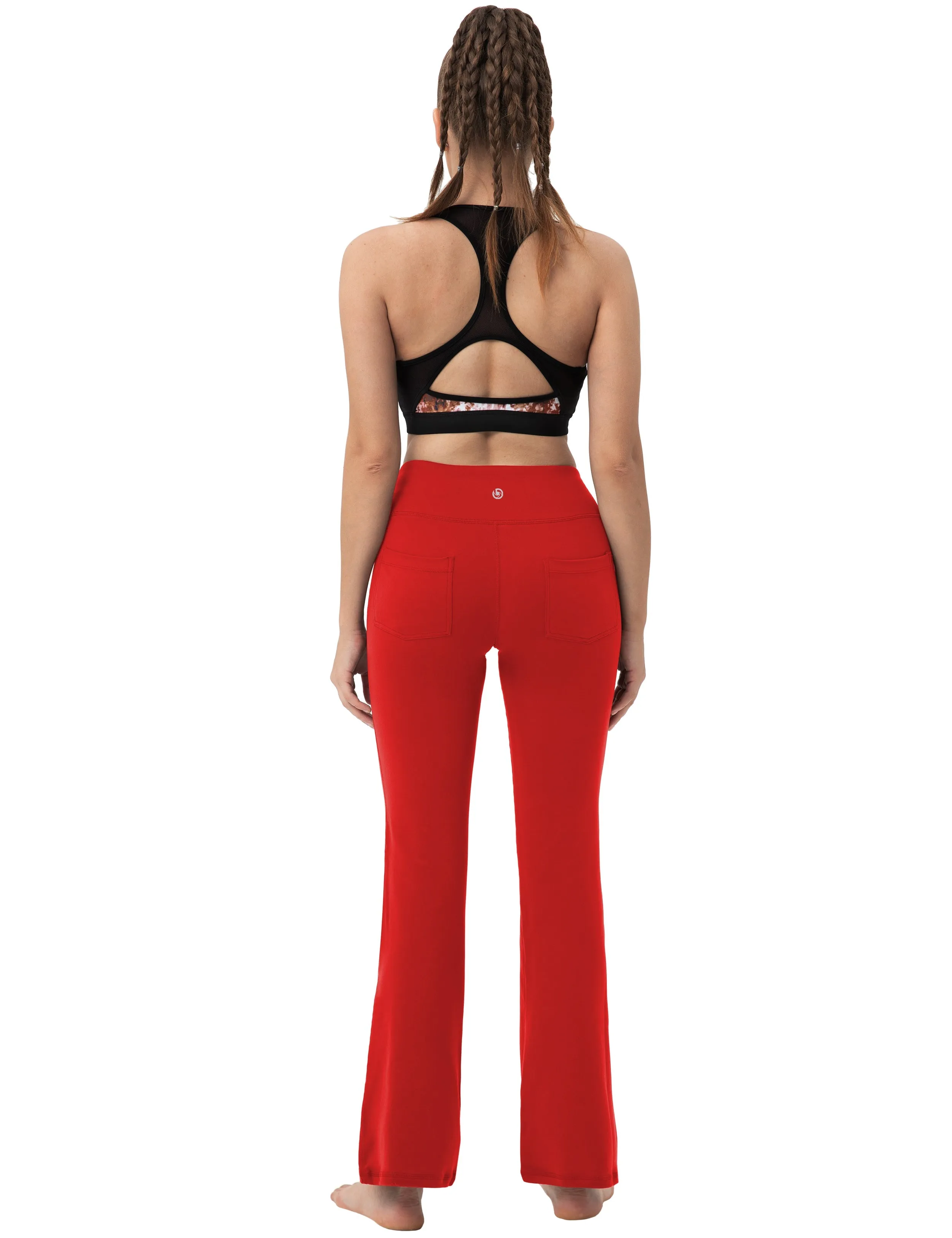 29" 31" 33" 35" 37"  Back Pockets Bootcut Leggings scarlet_Plus Size