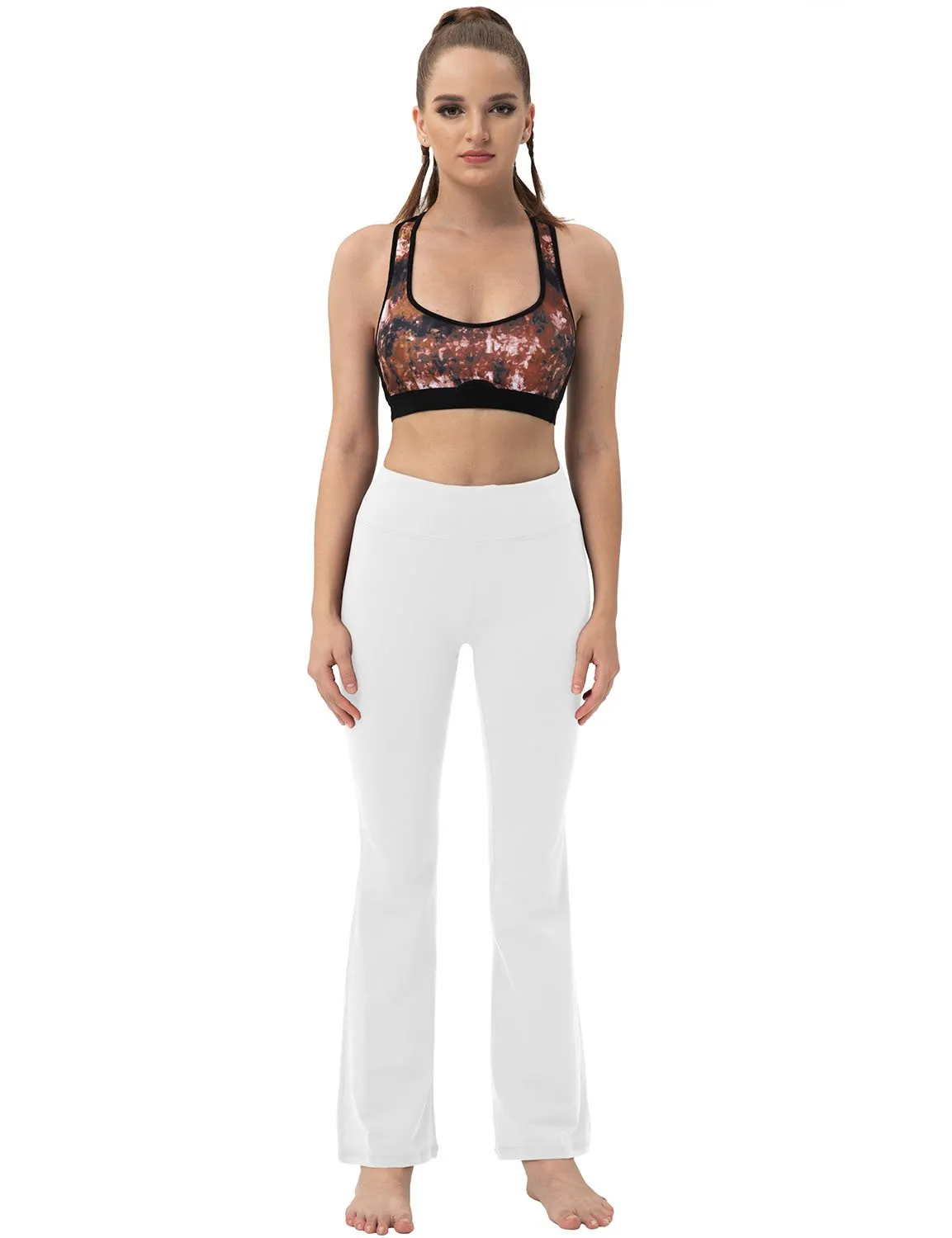 29" 31" 33" 35" 37"  Back Pockets Bootcut Leggings White ins_Biking