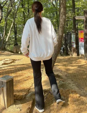 29" 31" 33" 35" 37" High Waist Bootcut Leggings Black ins_Biking