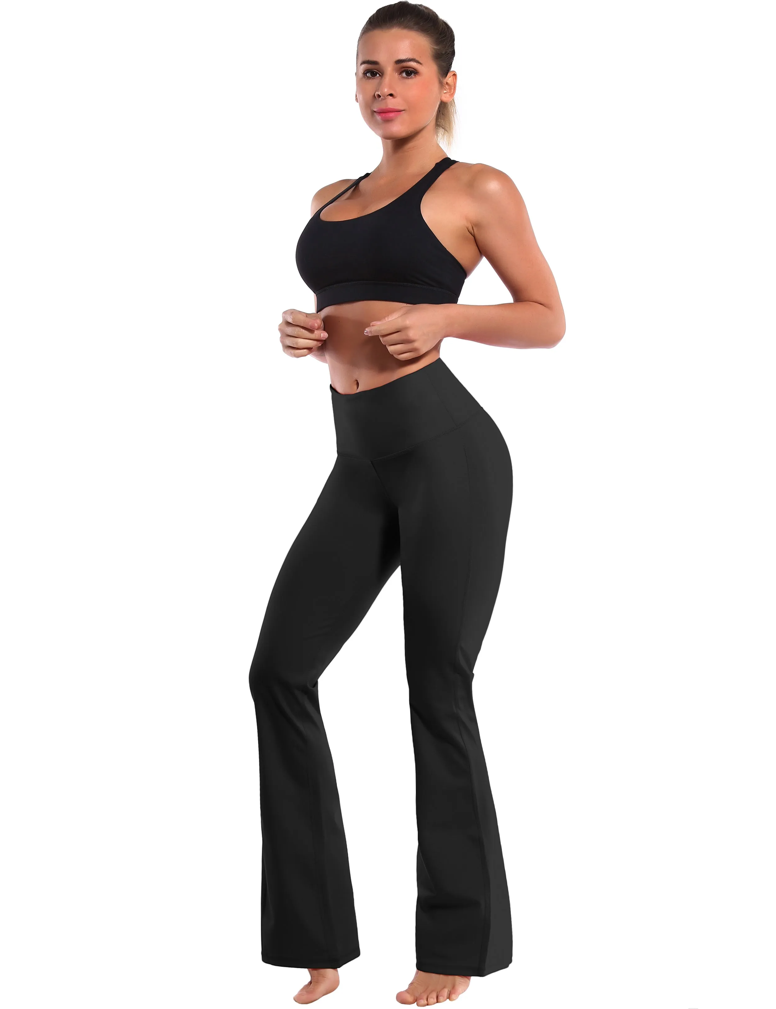 29" 31" 33" 35" 37" High Waist Bootcut Leggings Black ins_Tall Size