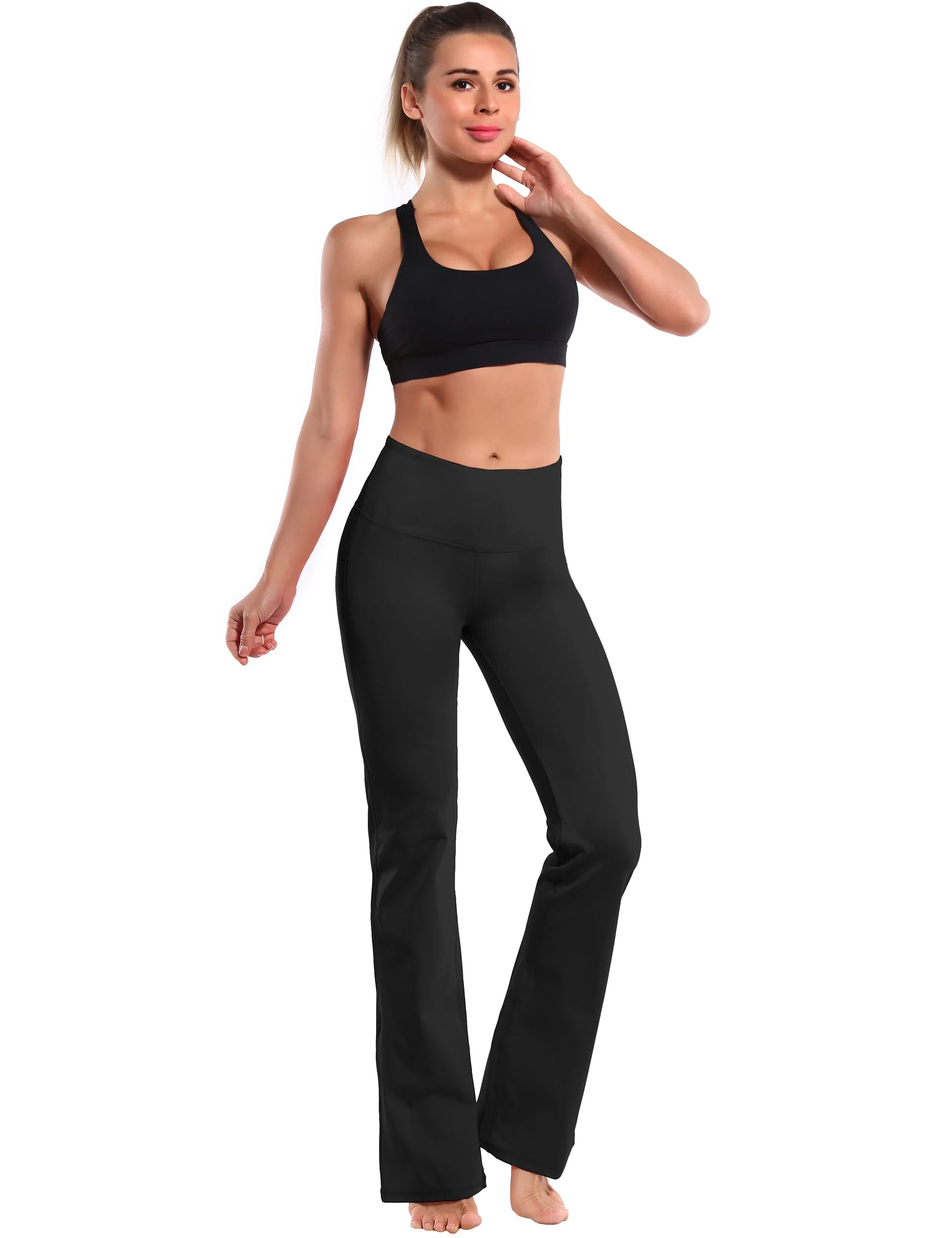 29" 31" 33" 35" 37" High Waist Bootcut Leggings Black ins_Tall Size