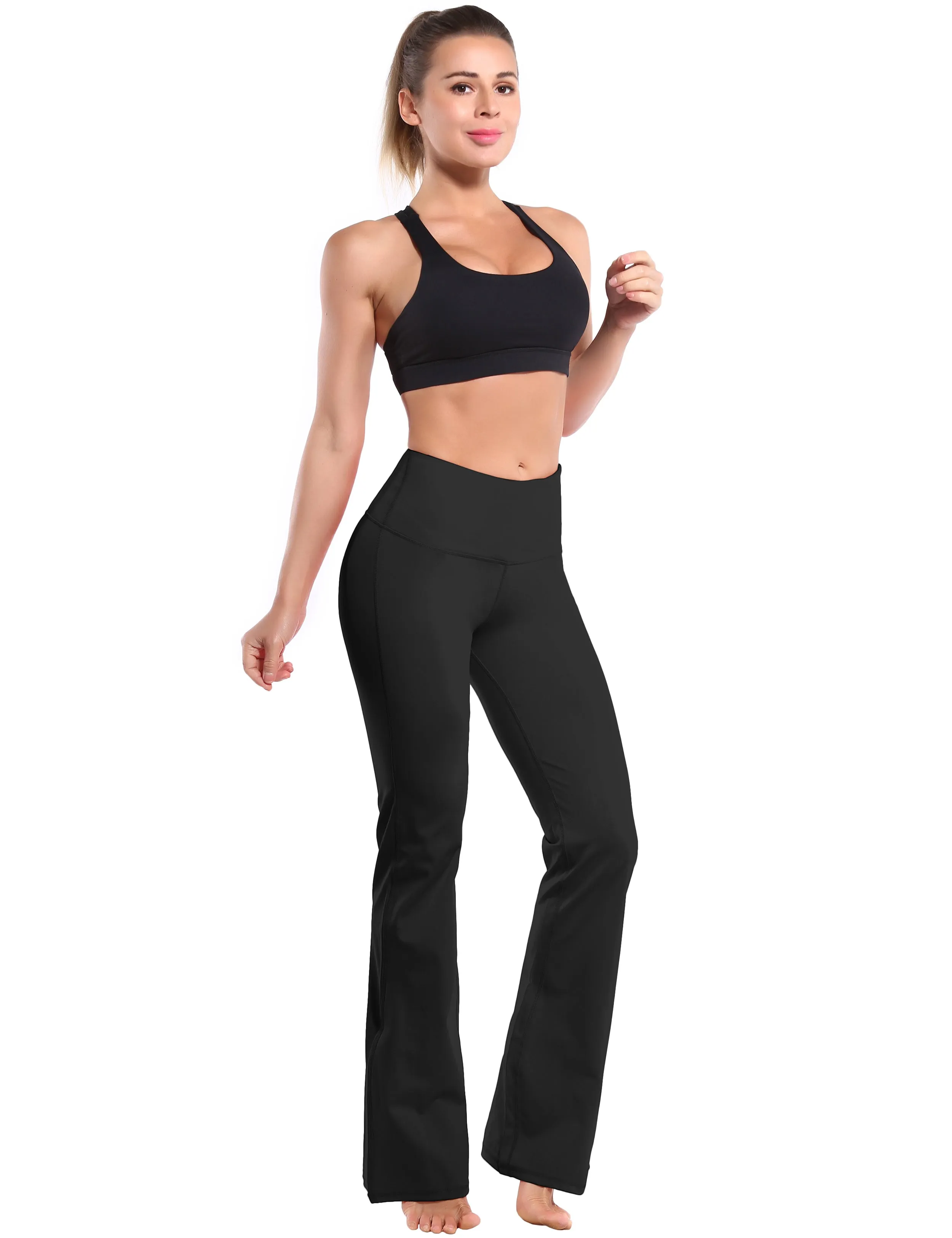 29" 31" 33" 35" 37" High Waist Bootcut Leggings Black ins_Tall Size