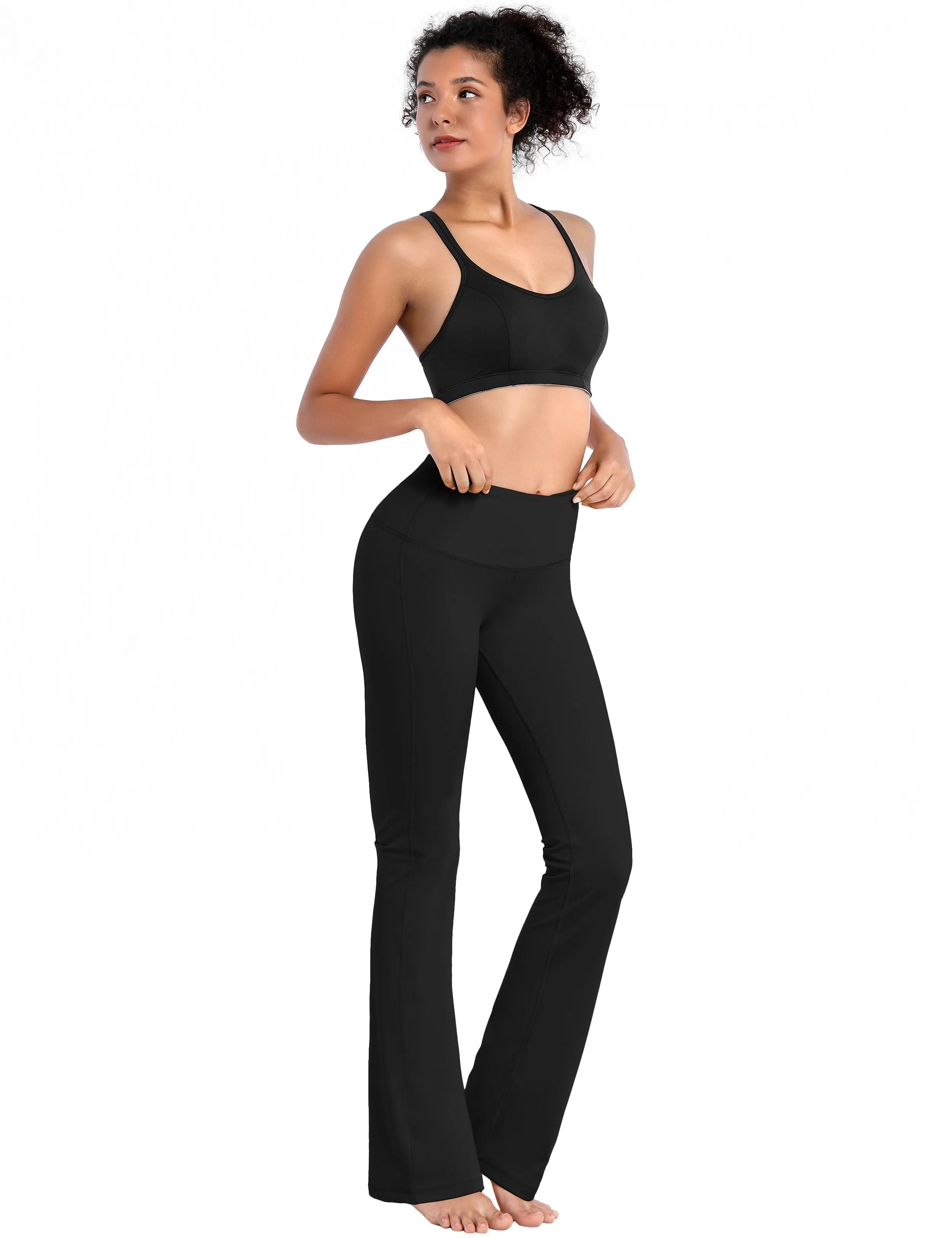 29" 31" 33" 35" 37" High Waist Bootcut Leggings Black ins_Tall Size