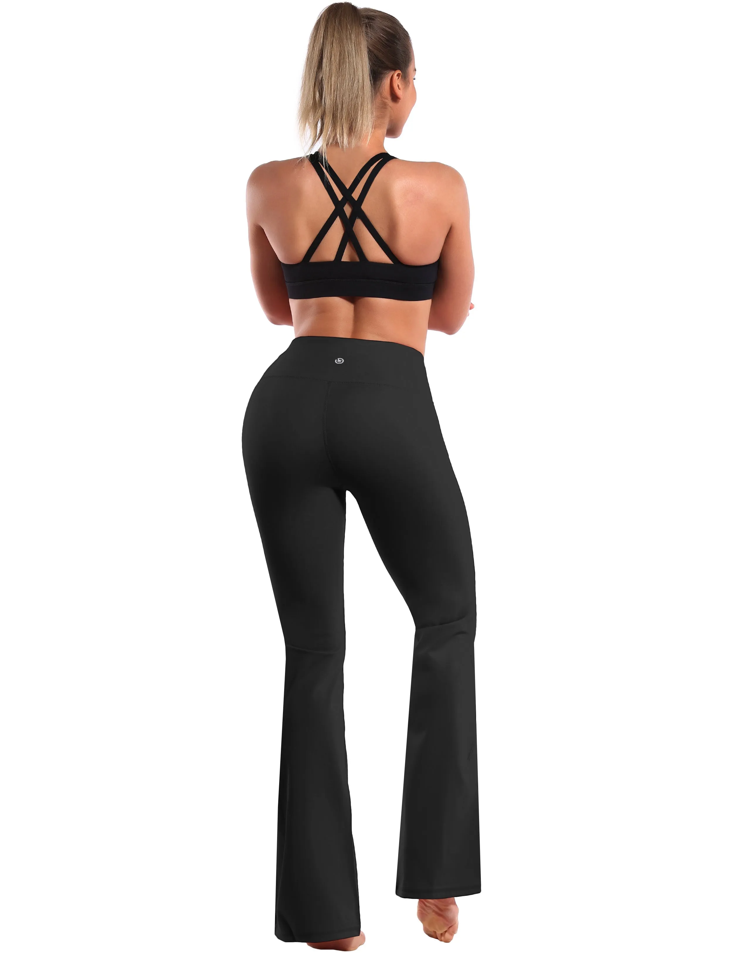 29" 31" 33" 35" 37" High Waist Bootcut Leggings Black_Plus Size