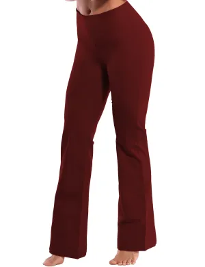 29" 31" 33" 35" 37" High Waist Bootcut Leggings Cherryred_Golf