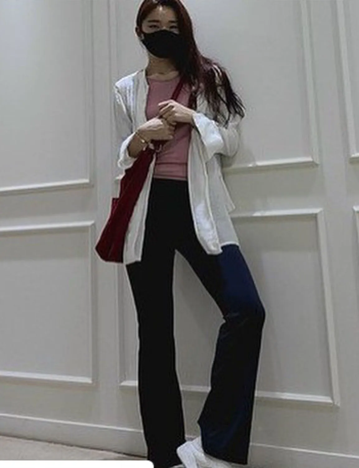 29" 31" 33" 35" 37" High Waist Bootcut Leggings Darknavy ins_Tall Size