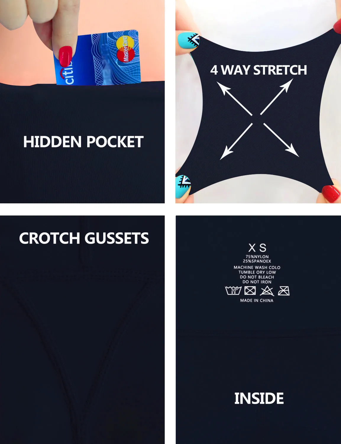 29" 31" 33" 35" 37" High Waist Bootcut Leggings Darknavy_Golf