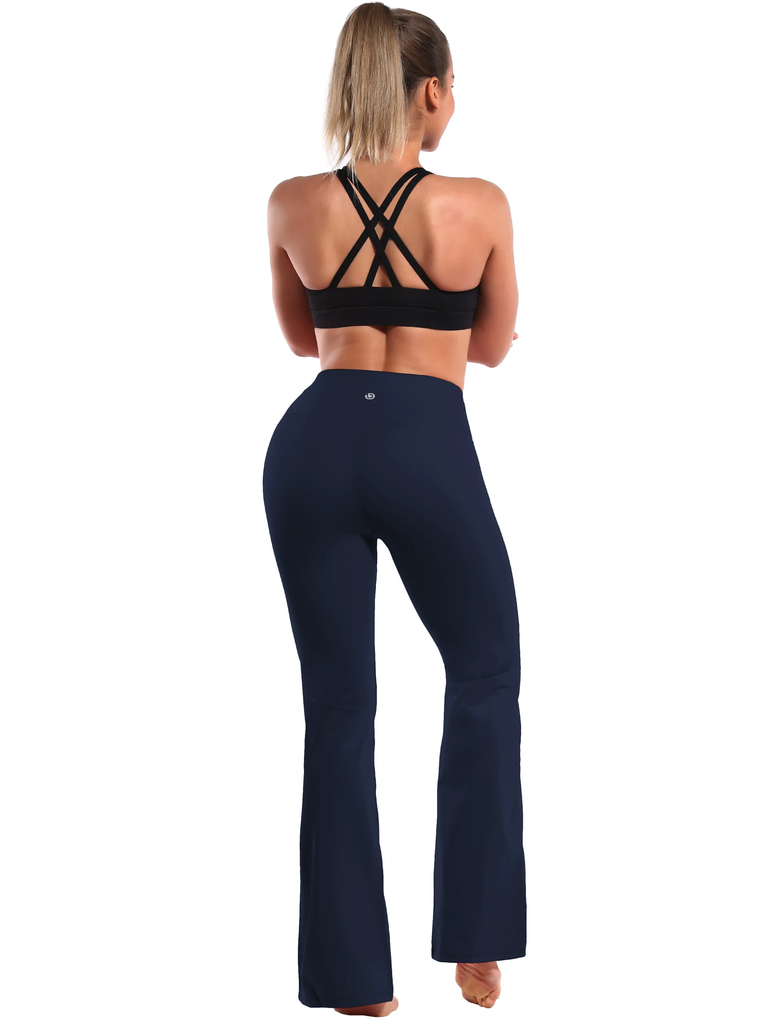 29" 31" 33" 35" 37" High Waist Bootcut Leggings Darknavy_Golf