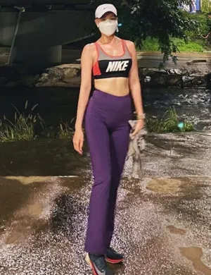 29" 31" 33" 35" 37" High Waist Bootcut Leggings Eggplantpurple ins_yogastudio