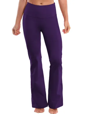 29" 31" 33" 35" 37" High Waist Bootcut Leggings Eggplantpurple_Plus Size