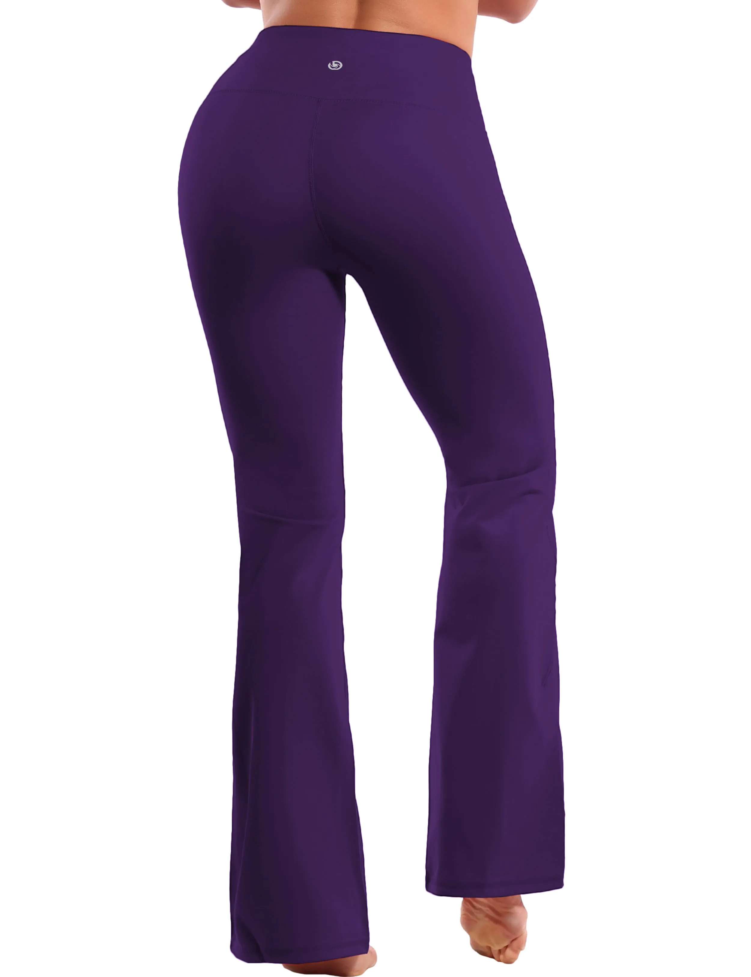 29" 31" 33" 35" 37" High Waist Bootcut Leggings Eggplantpurple_Plus Size
