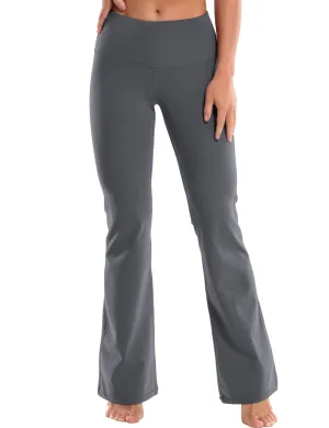 29" 31" 33" 35" 37" High Waist Bootcut Leggings heathercharcoal_Biking