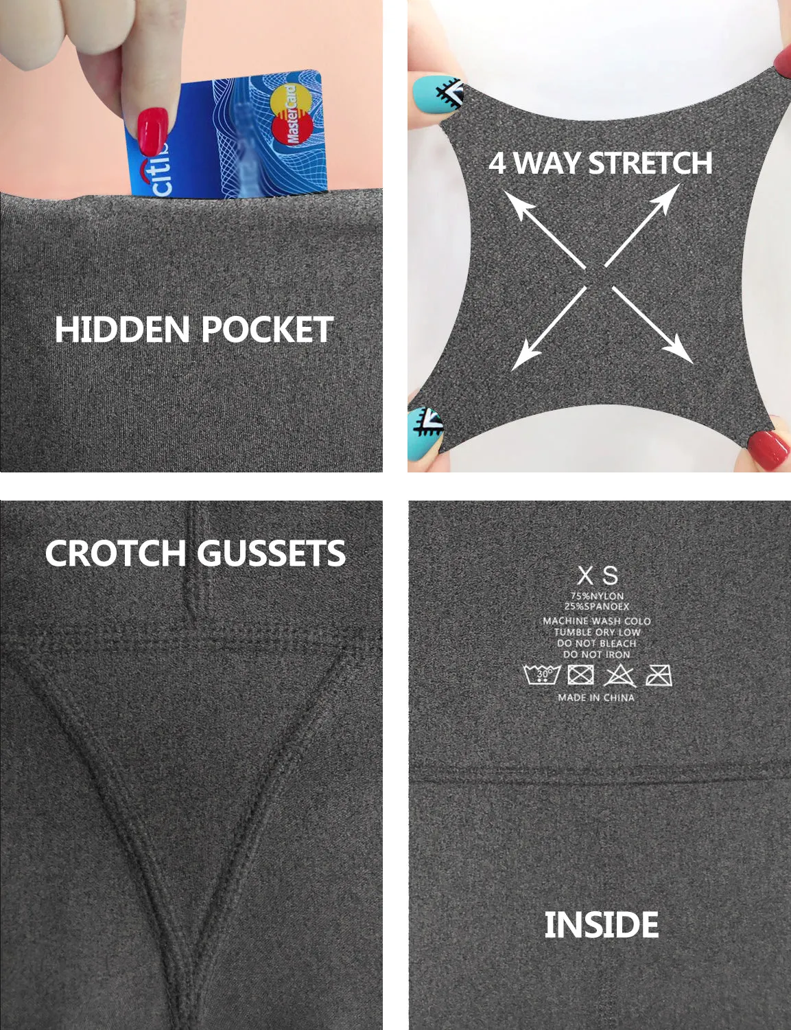 29" 31" 33" 35" 37" High Waist Bootcut Leggings heathercharcoal_Golf
