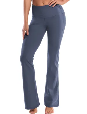 29" 31" 33" 35" 37" High Waist Bootcut Leggings heathernavy_Gym