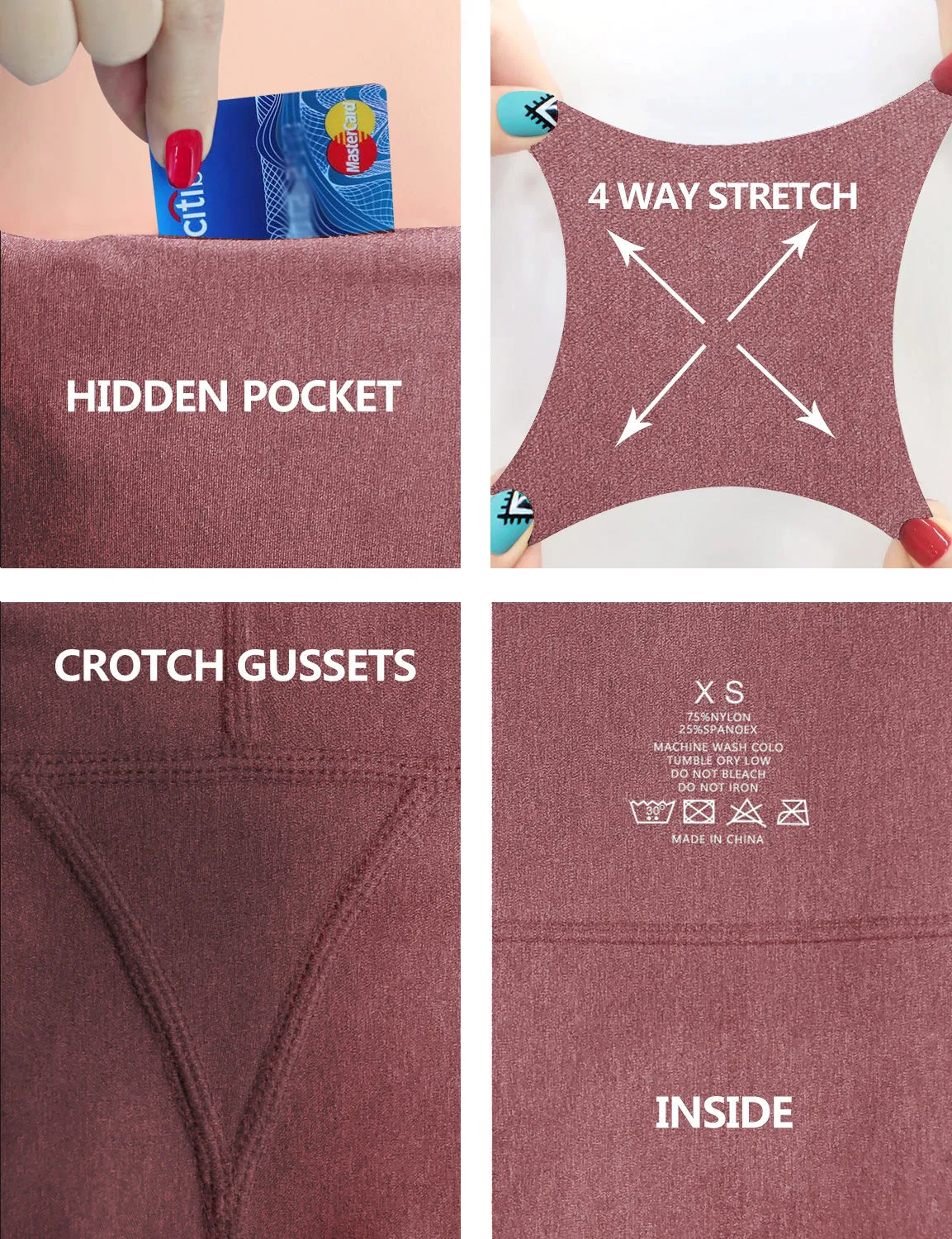 29" 31" 33" 35" 37" High Waist Bootcut Leggings heatherred_Golf