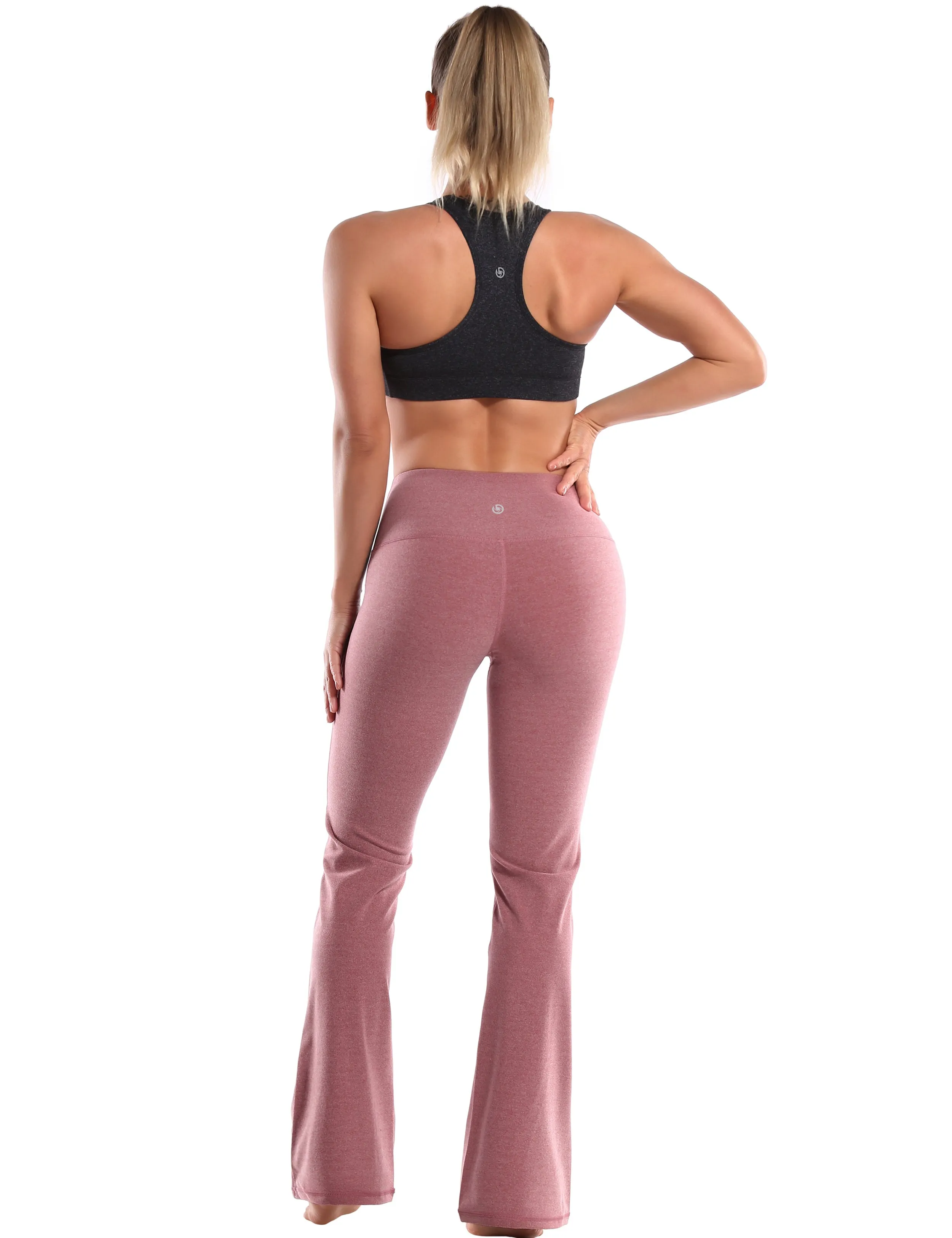29" 31" 33" 35" 37" High Waist Bootcut Leggings heatherred_Golf