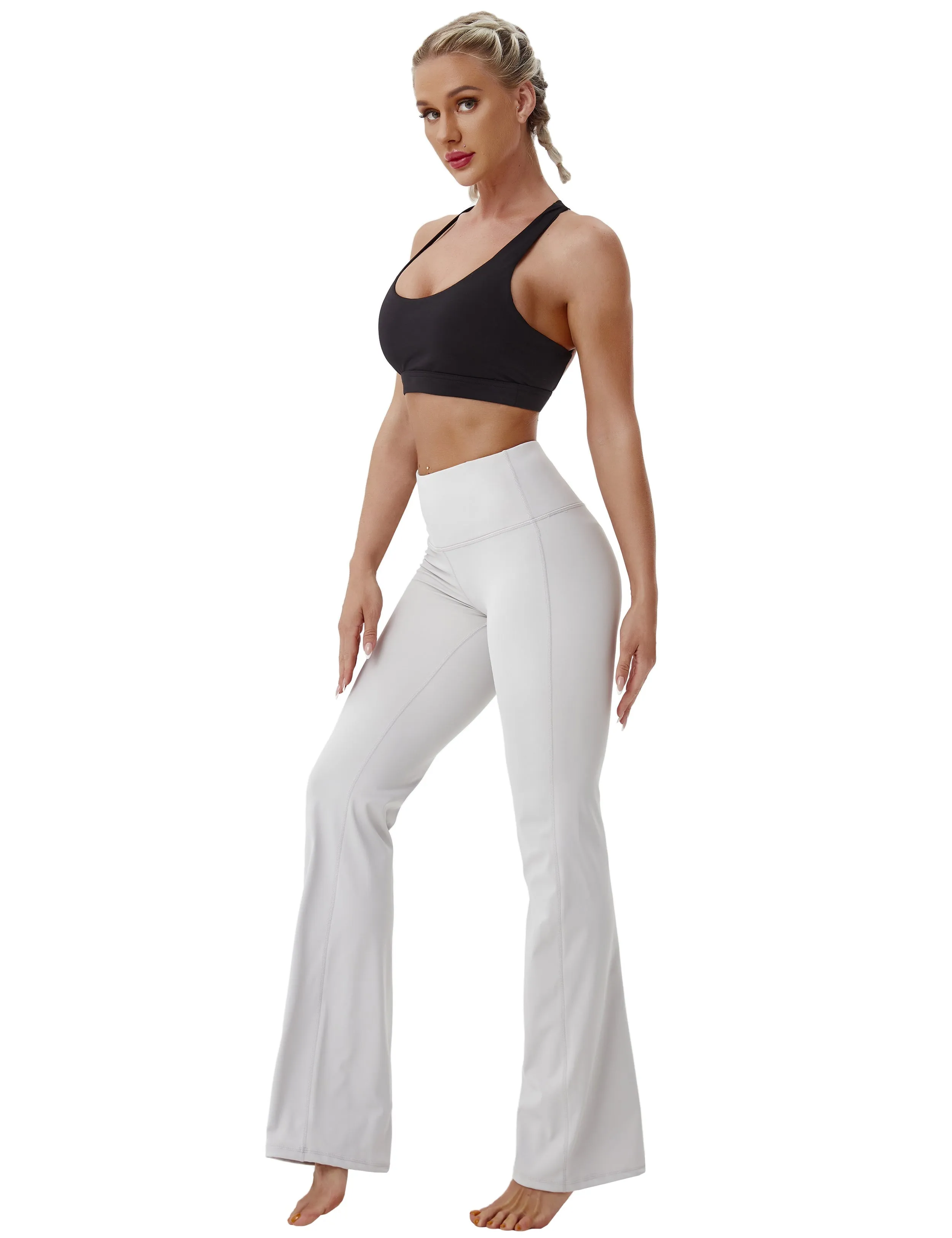 29" 31" 33" 35" 37" High Waist Bootcut Leggings Lightgray_Golf