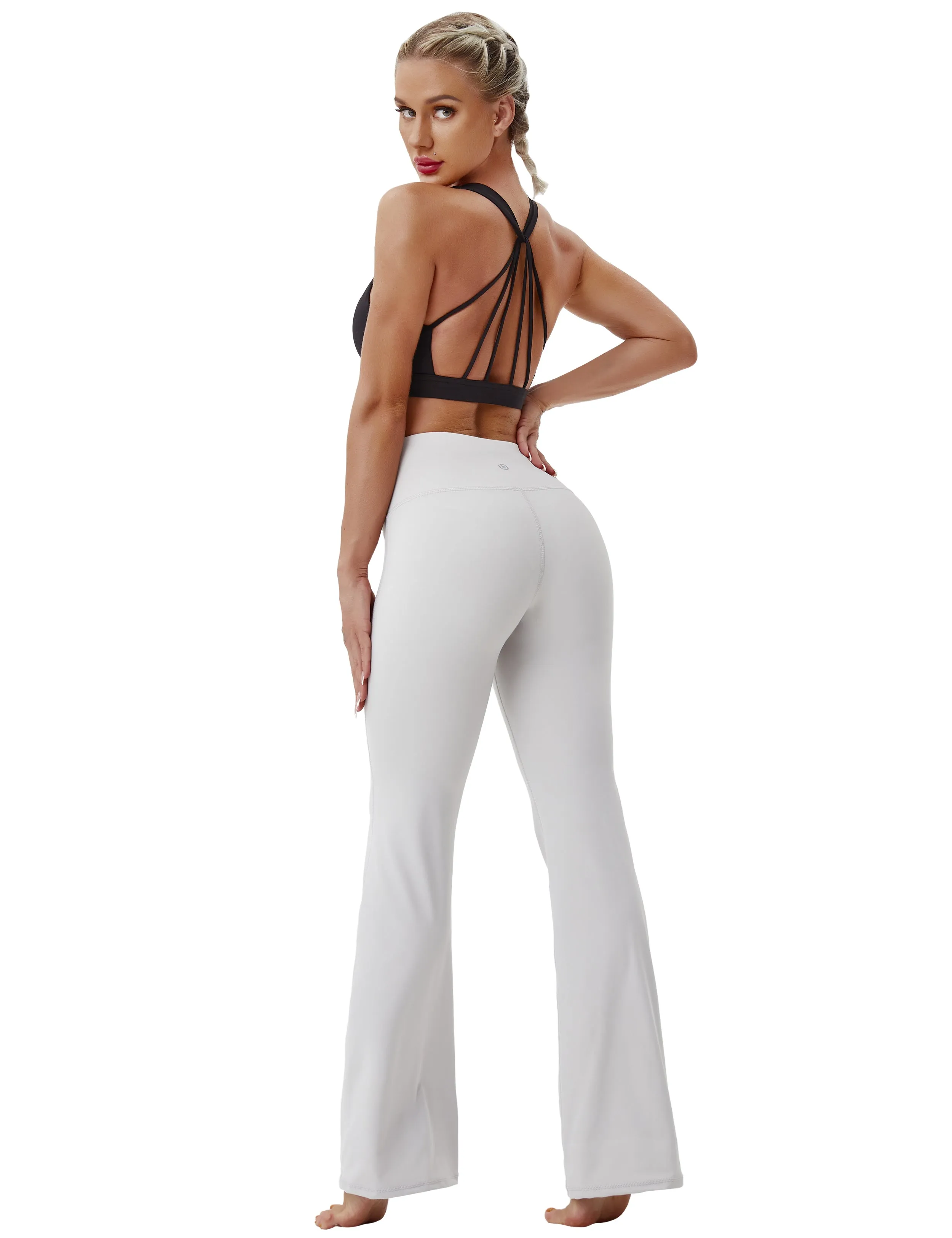 29" 31" 33" 35" 37" High Waist Bootcut Leggings Lightgray_Golf