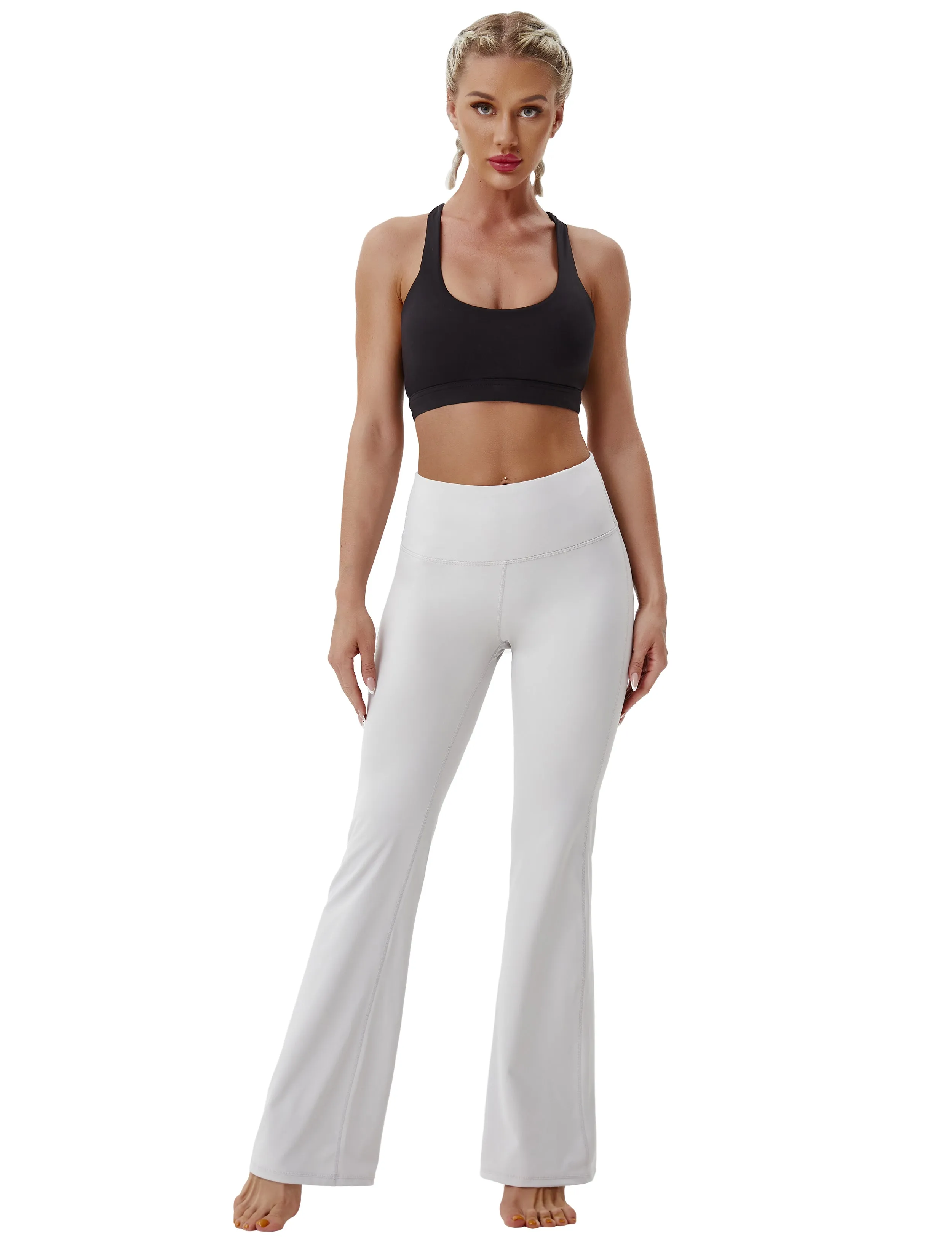 29" 31" 33" 35" 37" High Waist Bootcut Leggings Lightgray_Golf