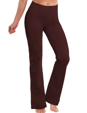 29" 31" 33" 35" 37" High Waist Bootcut Leggings Mahoganymaroon_Jogging
