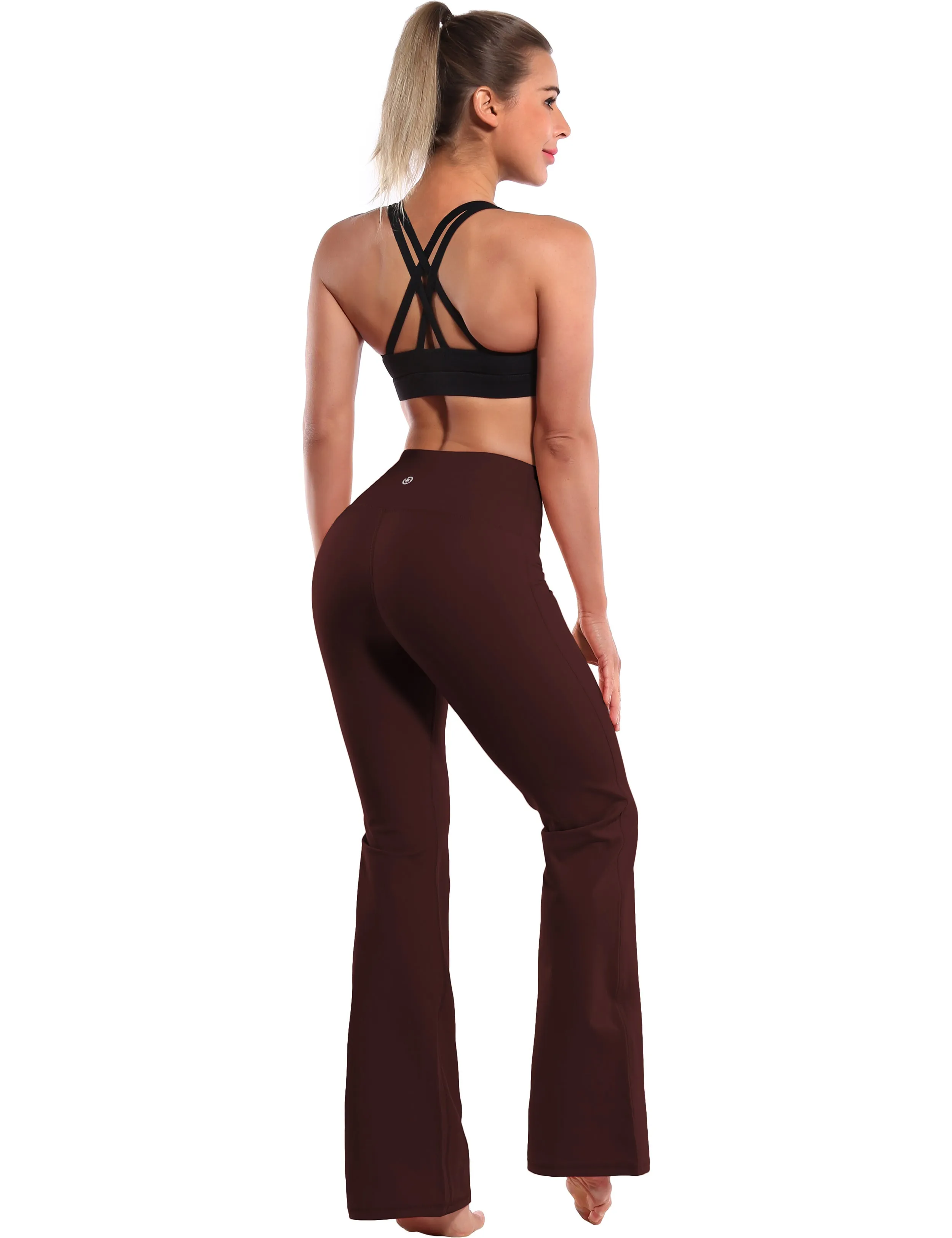 29" 31" 33" 35" 37" High Waist Bootcut Leggings Mahoganymaroon_Jogging