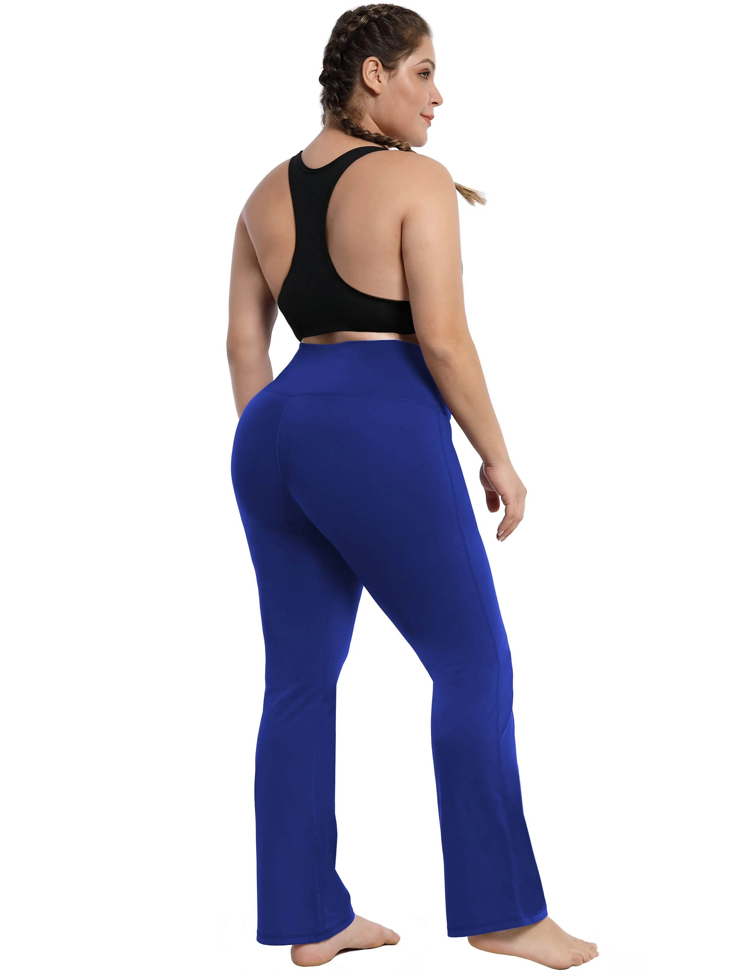 29" 31" 33" 35" 37" High Waist Bootcut Leggings Navy ins_Biking