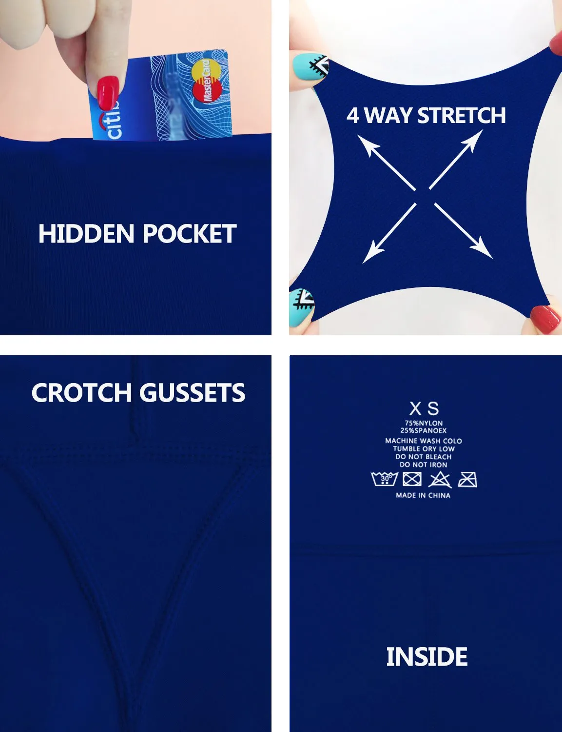 29" 31" 33" 35" 37" High Waist Bootcut Leggings Navy ins_Biking