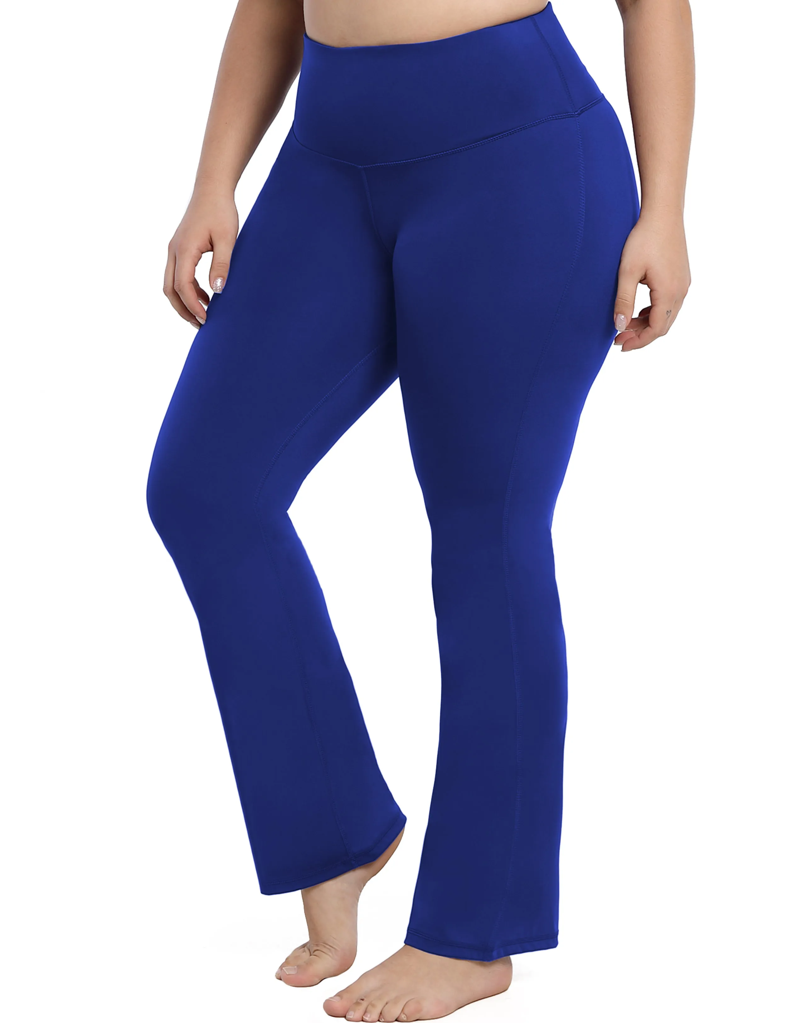 29" 31" 33" 35" 37" High Waist Bootcut Leggings Navy_Biking