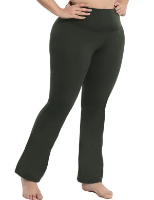 29" 31" 33" 35" 37" High Waist Bootcut Leggings Olivegray_yogastudio