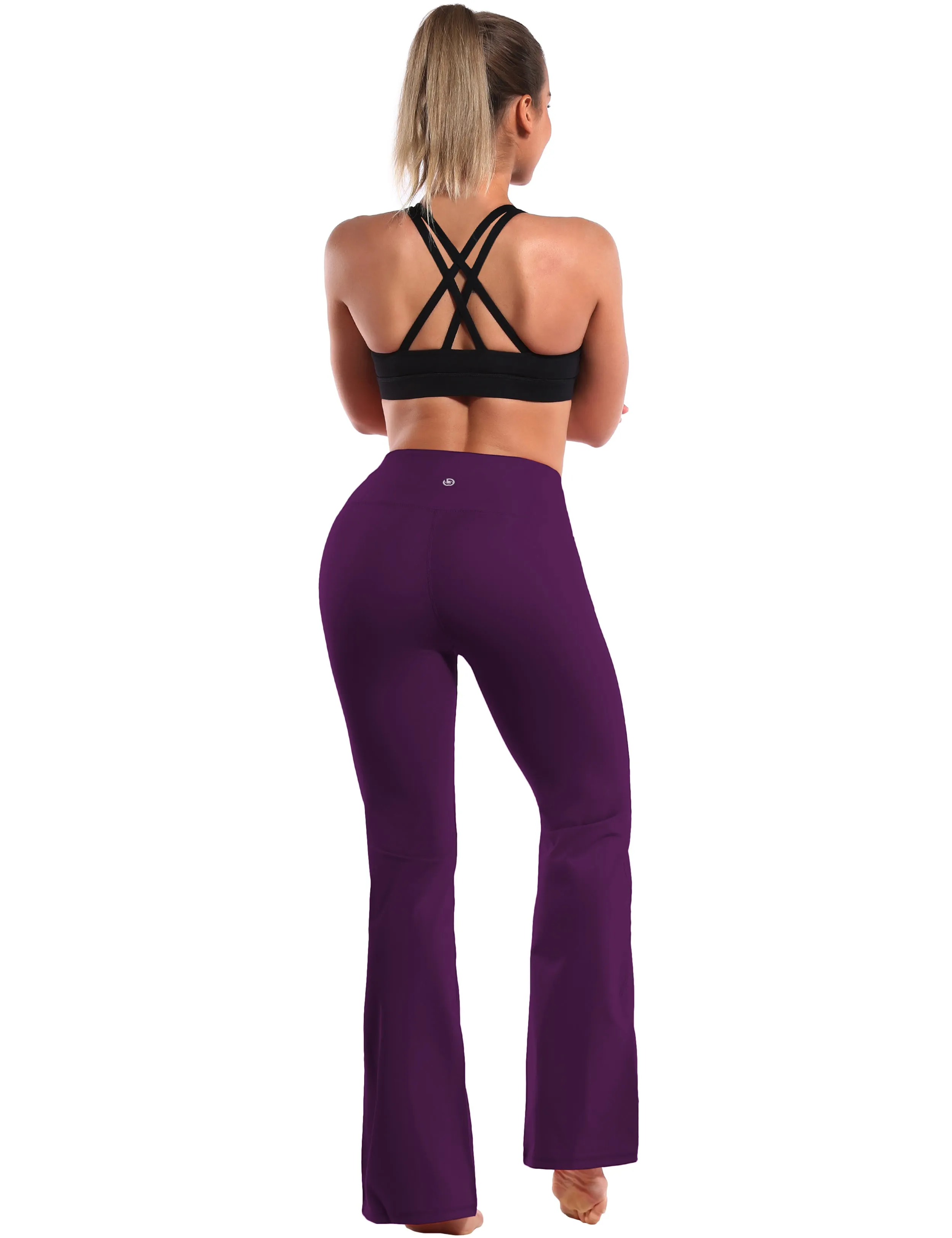 29" 31" 33" 35" 37" High Waist Bootcut Leggings Plum_Plus Size