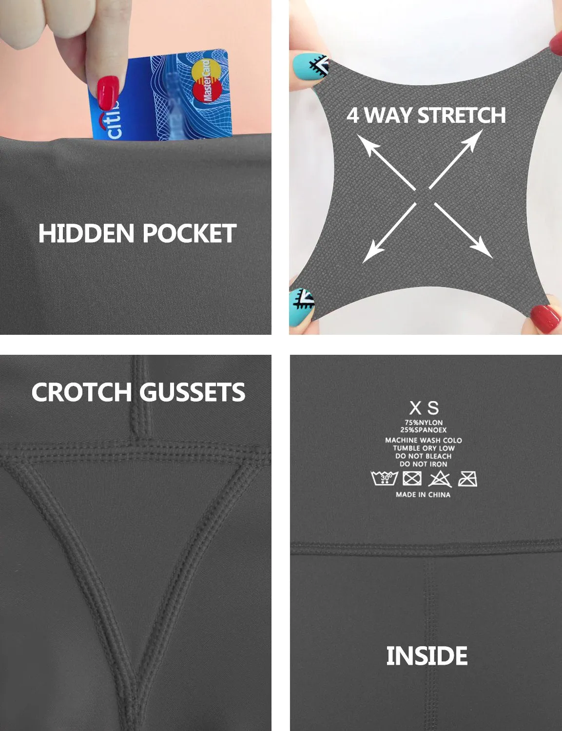 29" 31" 33" 35" 37" High Waist Bootcut Leggings Shadowcharcoal ins_Gym