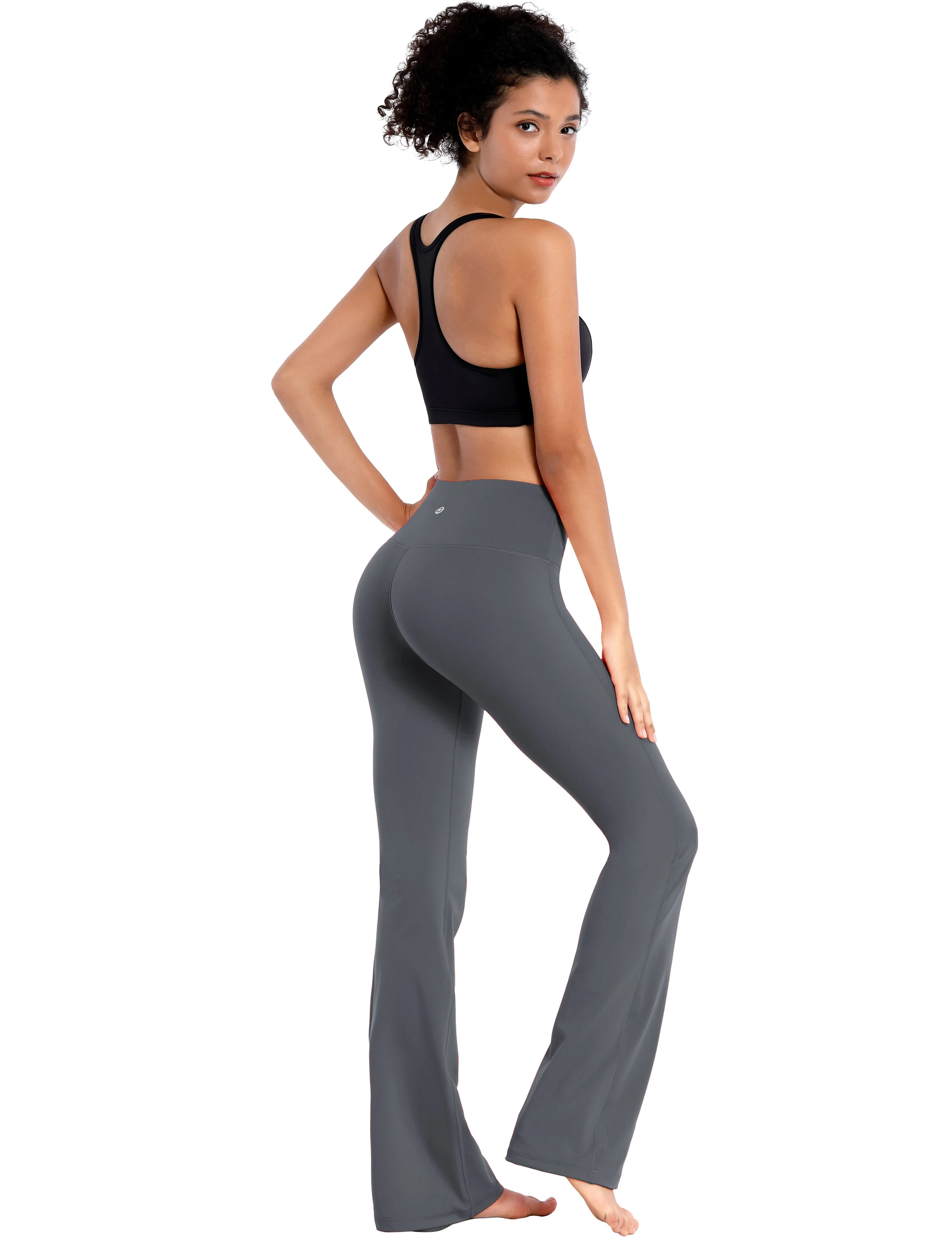 29" 31" 33" 35" 37" High Waist Bootcut Leggings Shadowcharcoal_Jogging