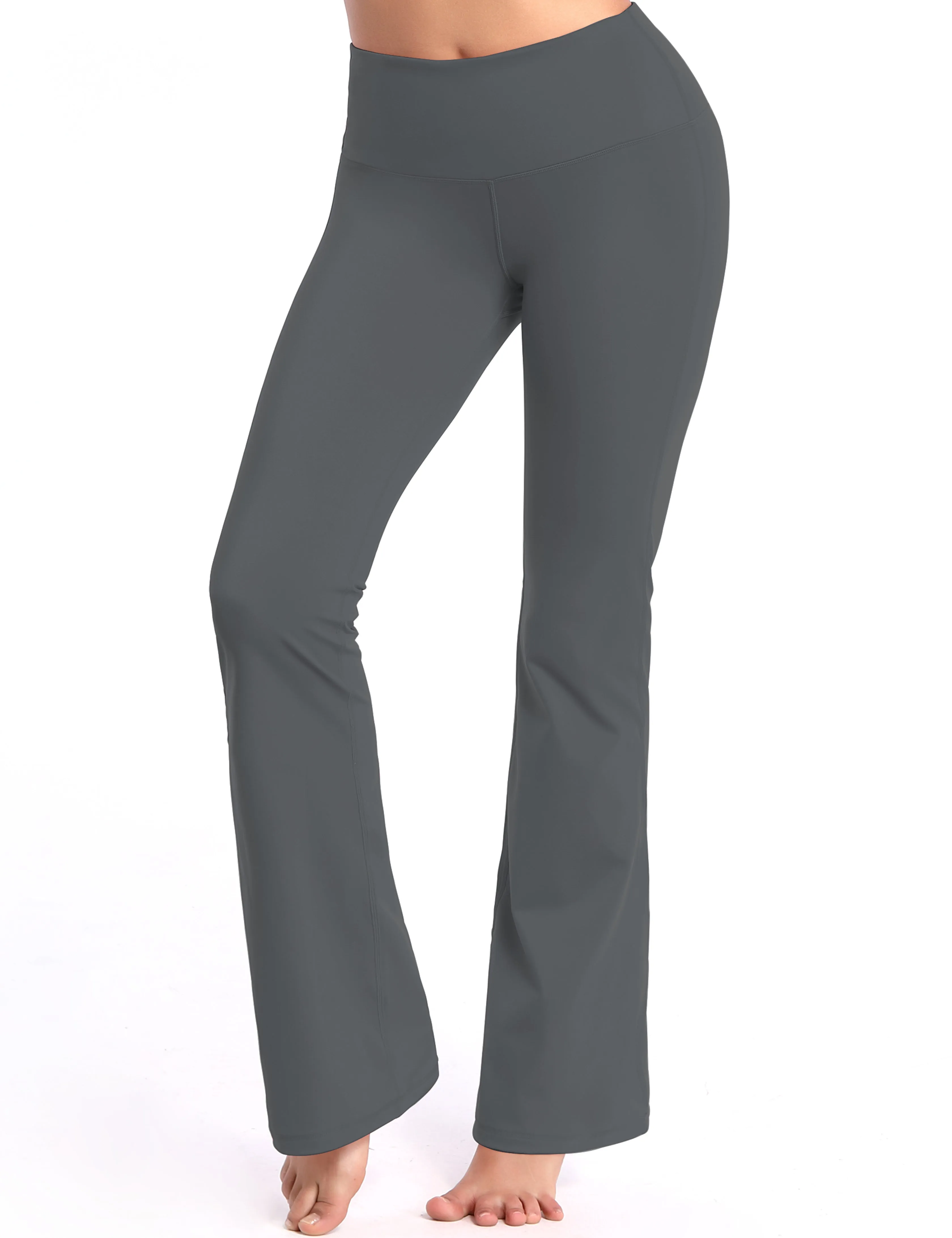 29" 31" 33" 35" 37" High Waist Bootcut Leggings Shadowcharcoal_Jogging