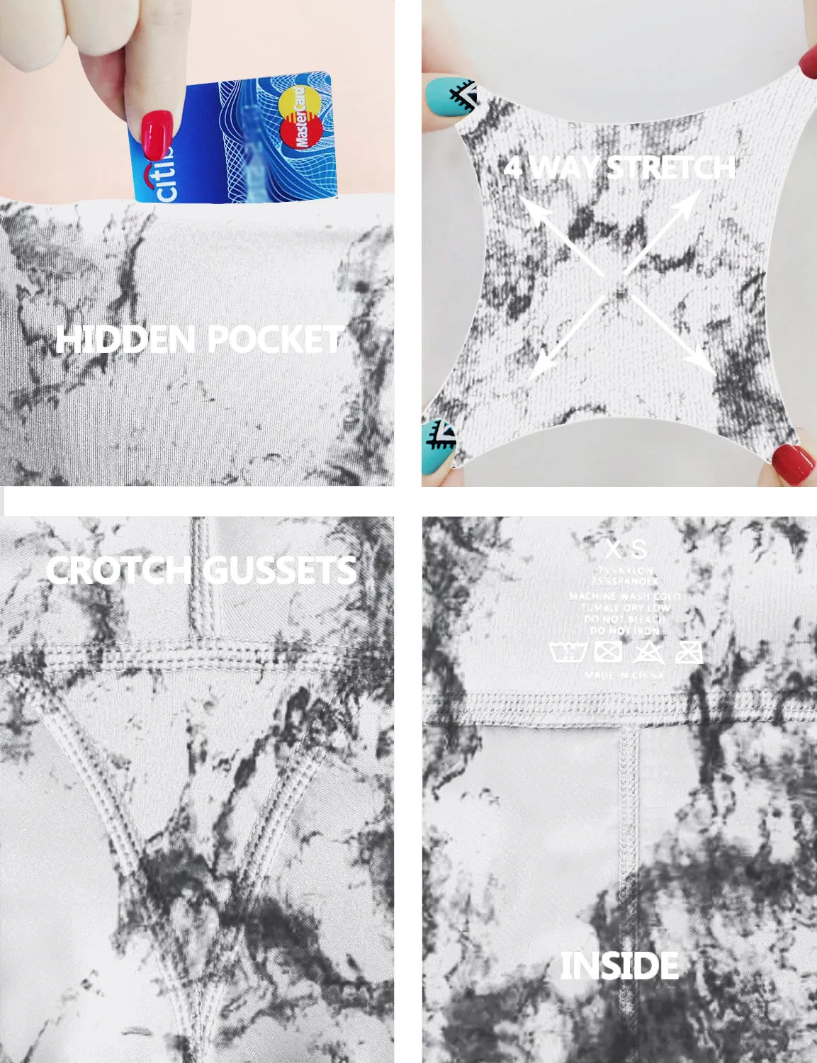 29" 31" 33" 35" 37" High Waist Printed Bootcut Leggings Arabescato_Jogging