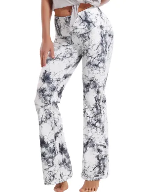 29" 31" 33" 35" 37" High Waist Printed Bootcut Leggings Arabescato_yogastudio