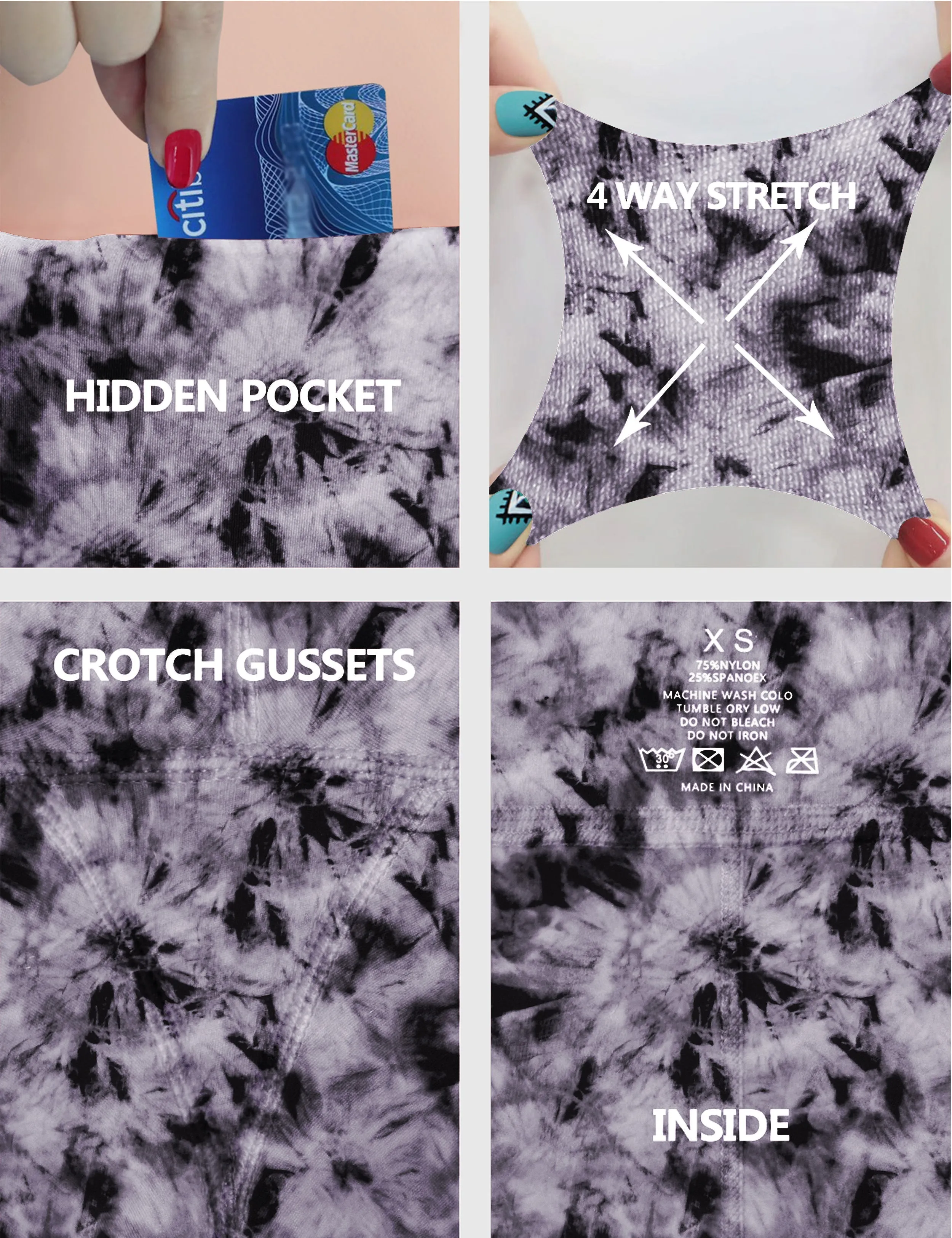 29" 31" 33" 35" 37" High Waist Printed Bootcut Leggings Black Dandelion_Jogging