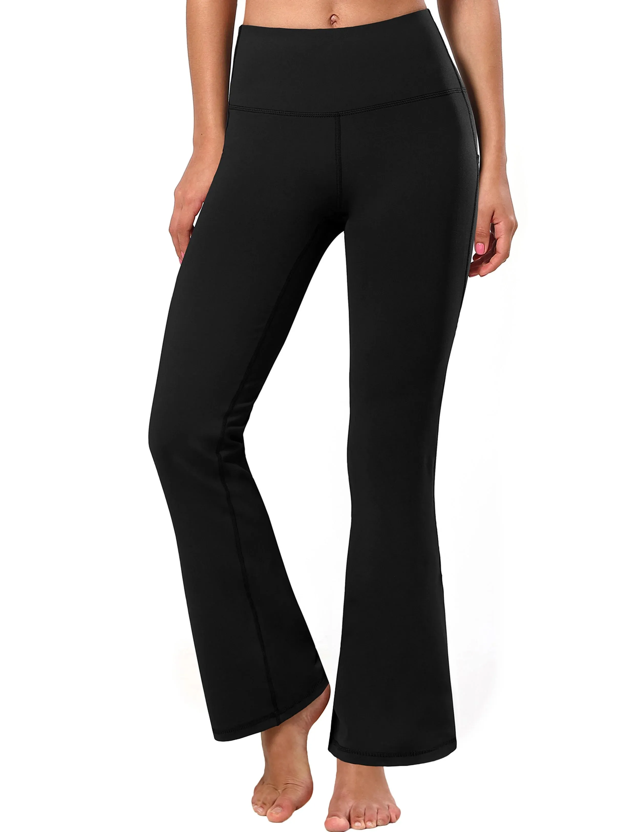 29" 31" 33" 35" 37"  Side Pockets Bootcut Leggings black_yogastudio