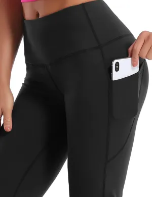 29" 31" 33" 35" 37"  Side Pockets Bootcut Leggings black_yogastudio