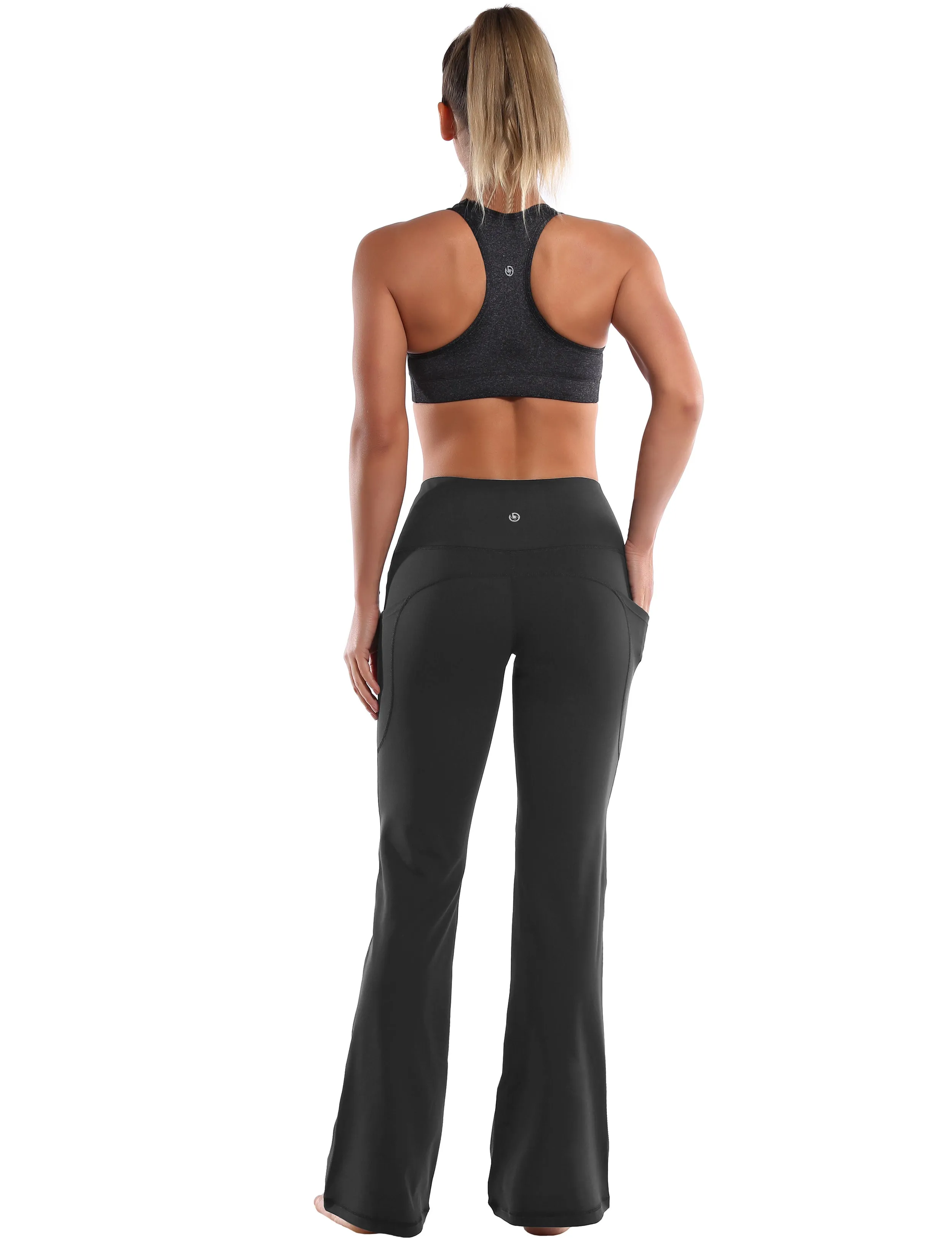 29" 31" 33" 35" 37"  Side Pockets Bootcut Leggings irongrey_Plus Size