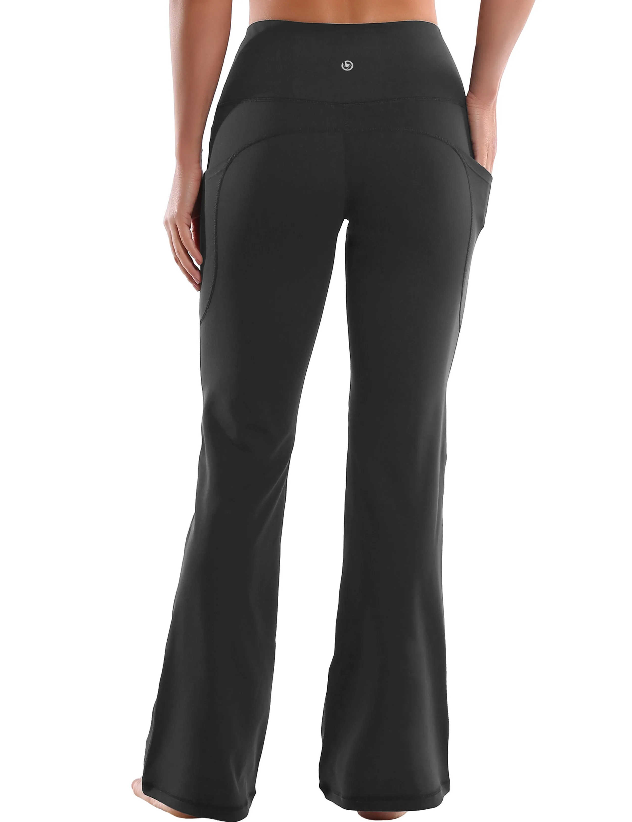 29" 31" 33" 35" 37"  Side Pockets Bootcut Leggings irongrey_Plus Size