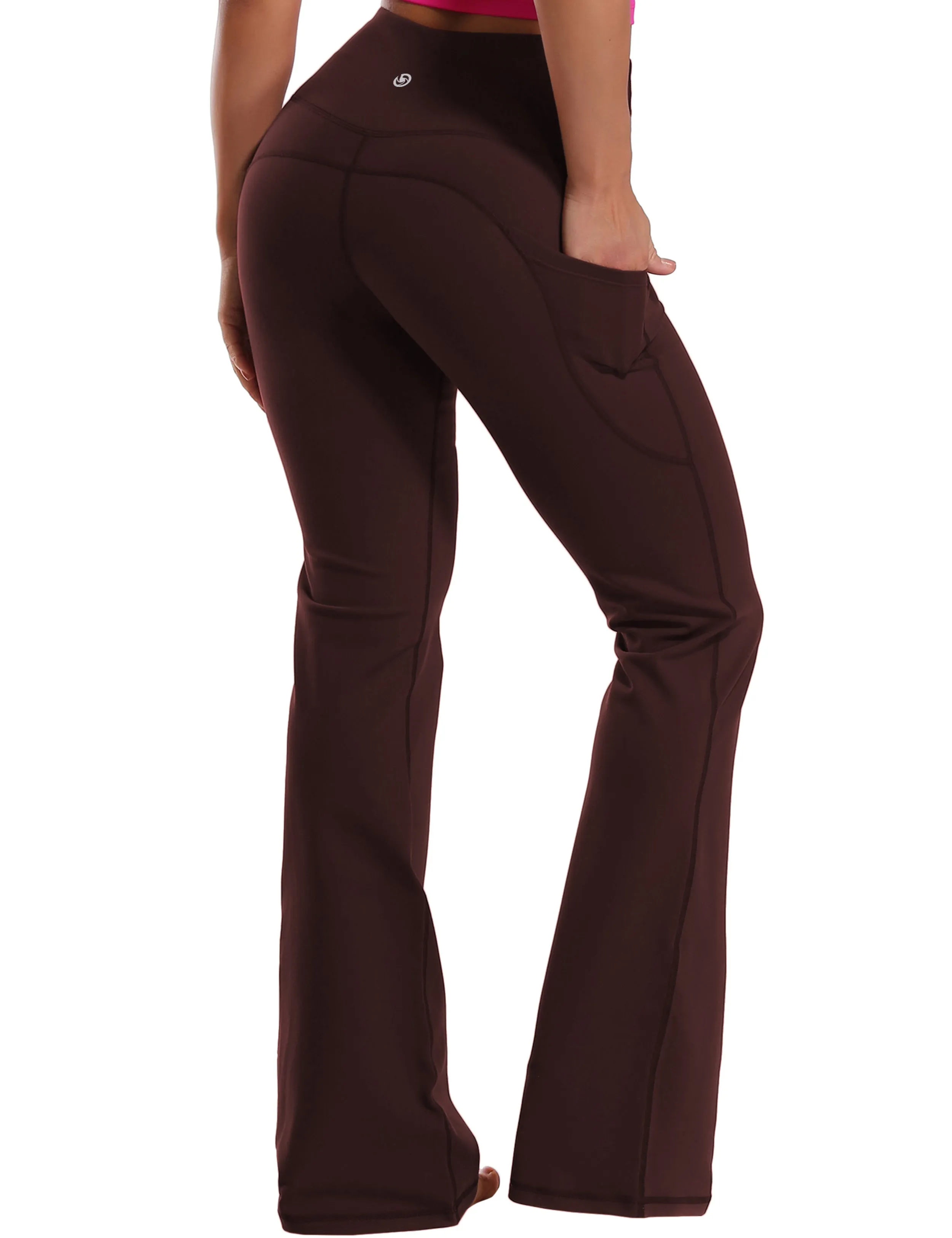 29" 31" 33" 35" 37"  Side Pockets Bootcut Leggings mahoganymaroon_Jogging