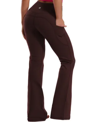 29" 31" 33" 35" 37"  Side Pockets Bootcut Leggings mahoganymaroon_Jogging